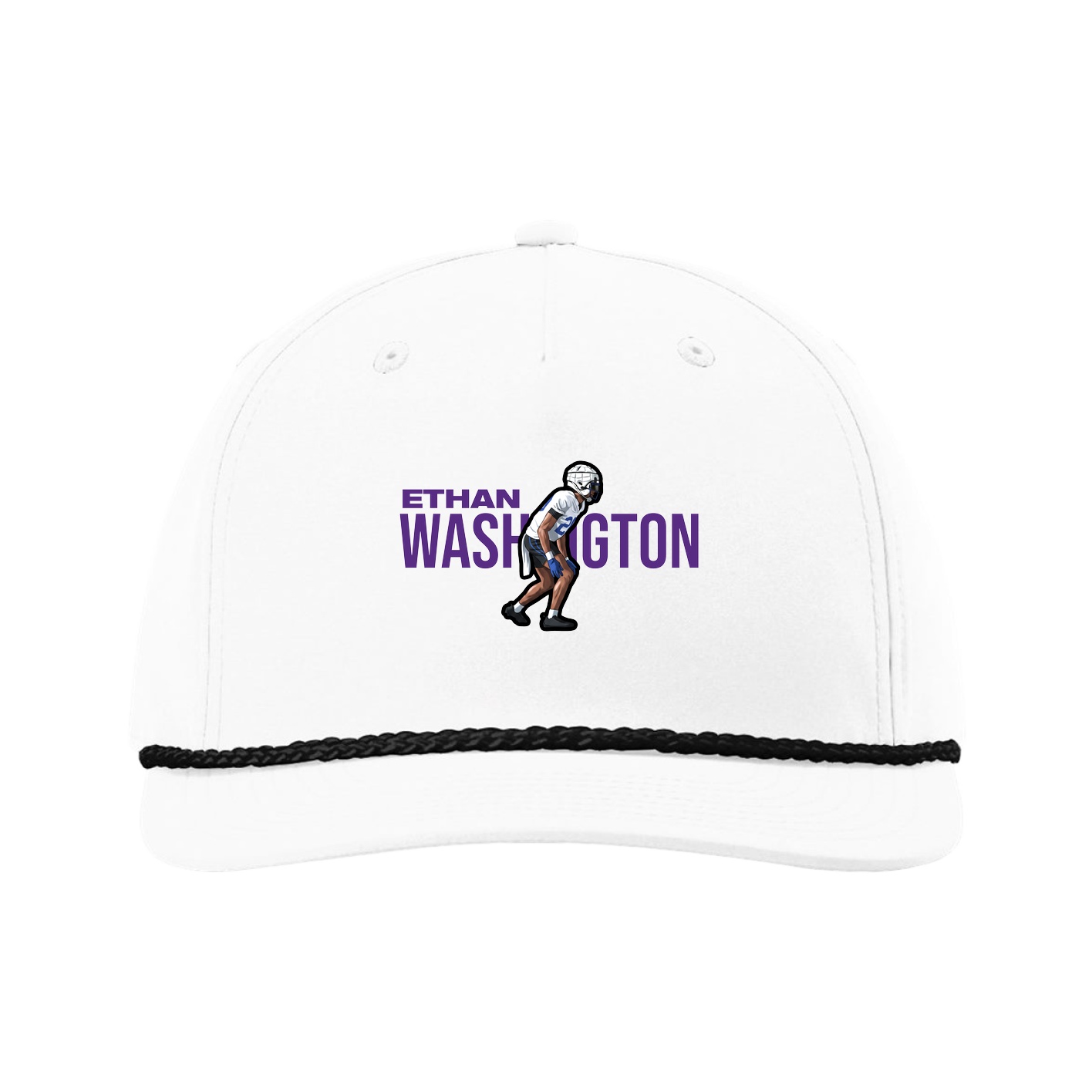 Five-Panel Classic Rope Cap — Player Name in White