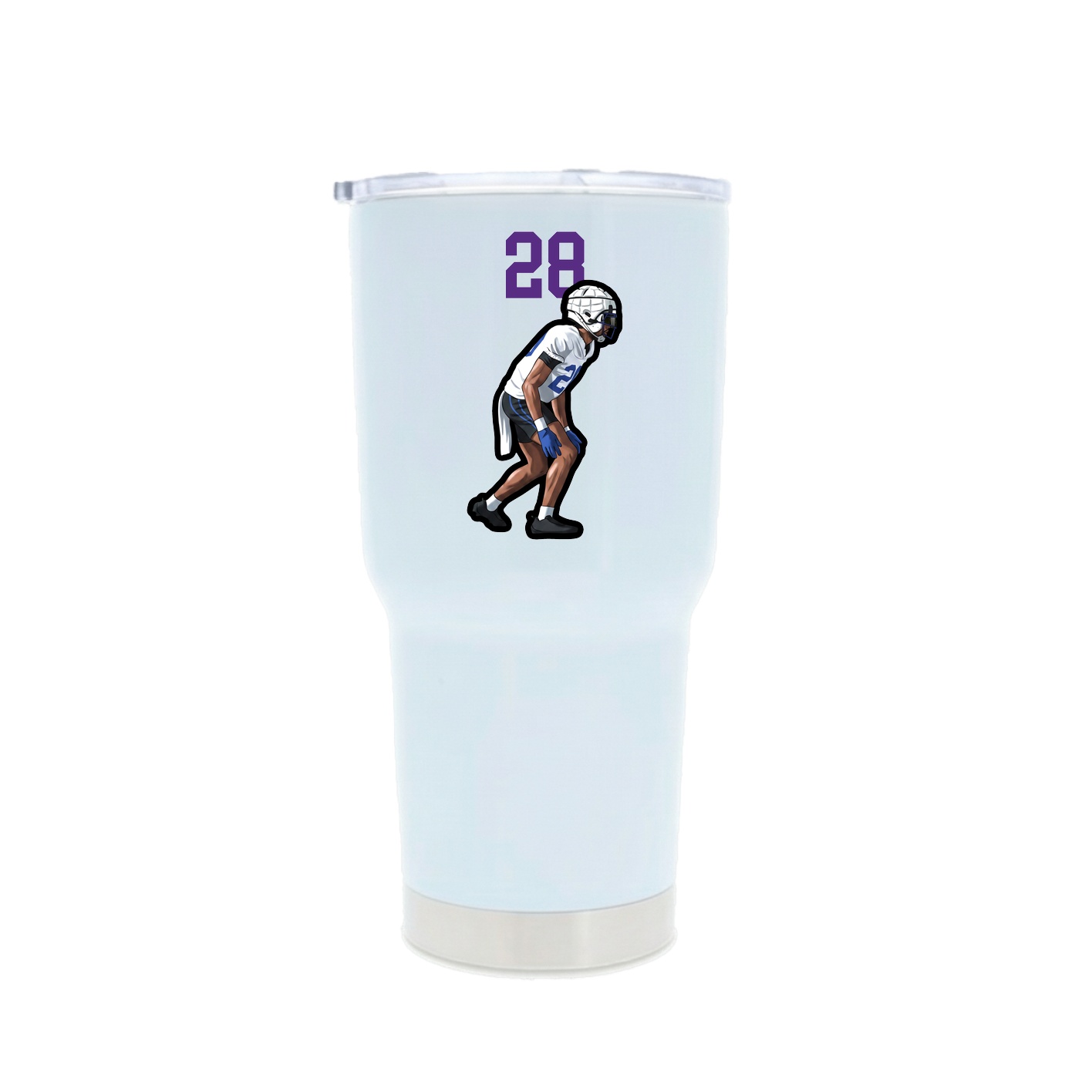 30oz Stainless Steel Tumbler — Number Top in White
