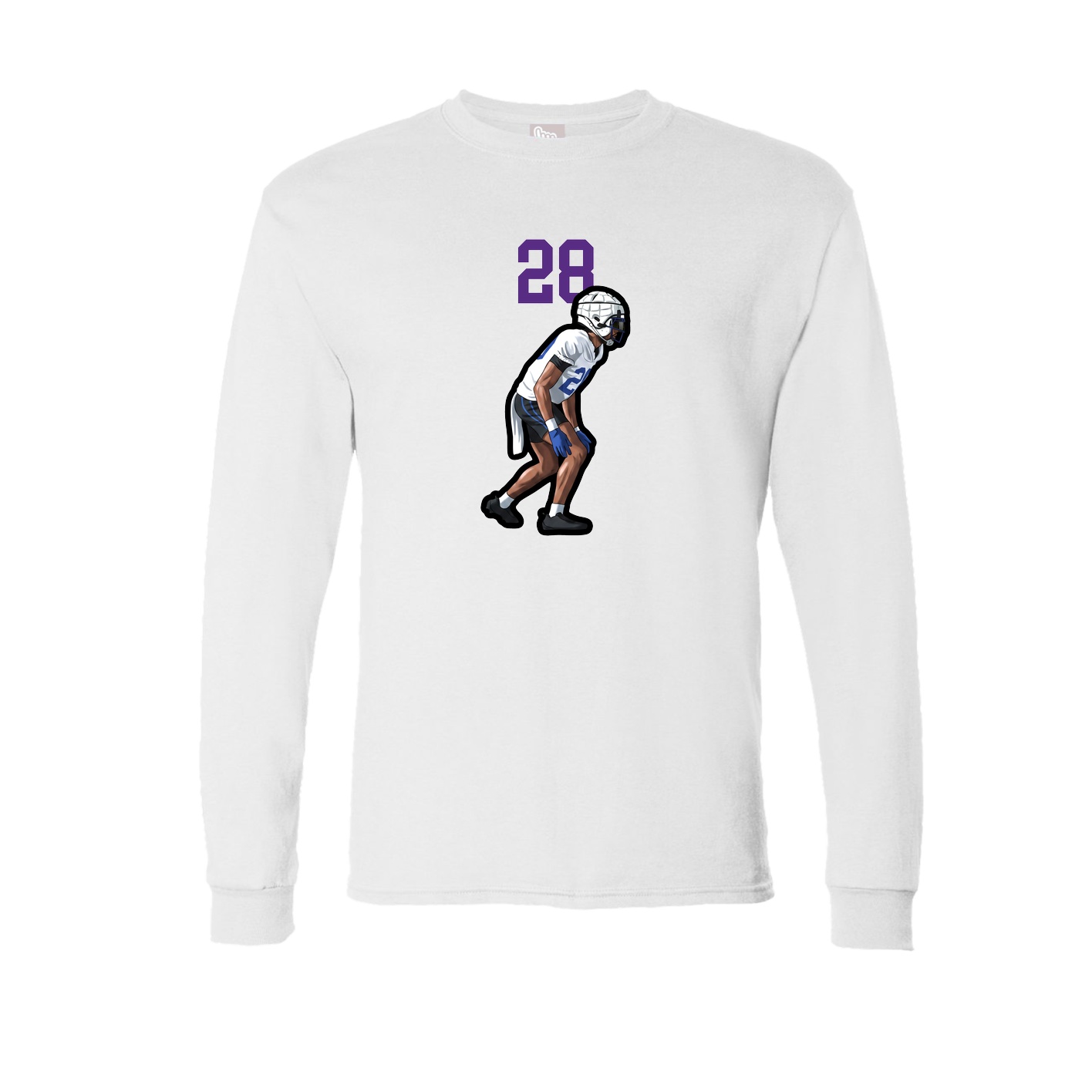 Long Sleeve Tee — Number Top in White