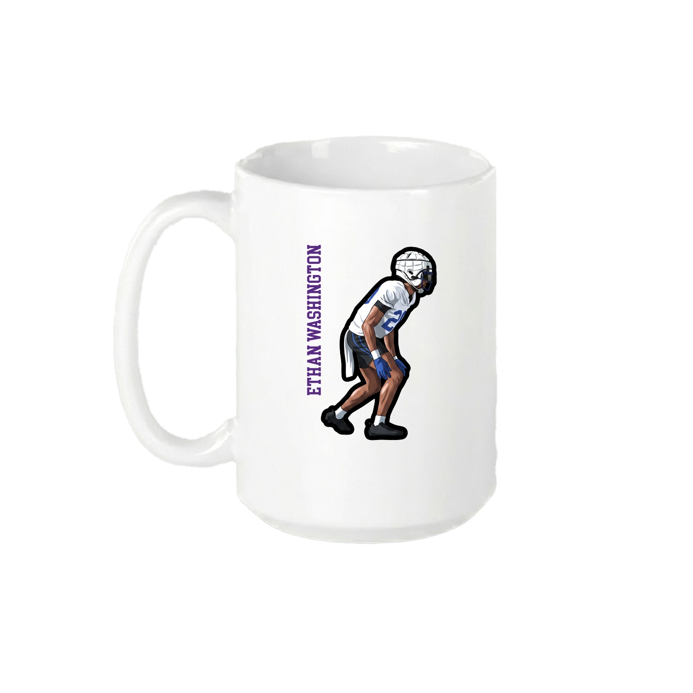 15oz Coffee Mug — Name Vertical in White