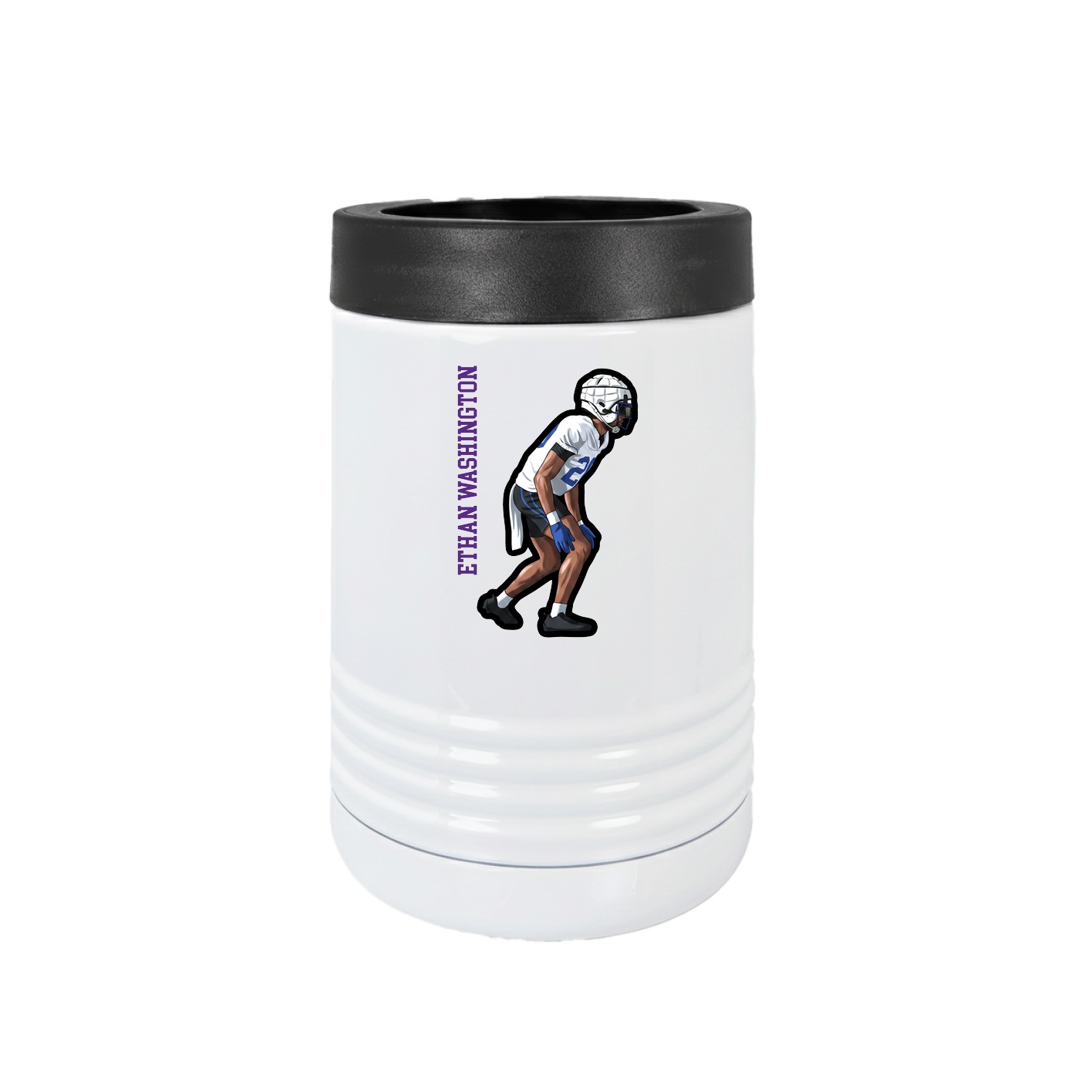 Beverage Holder — Name Vertical in White