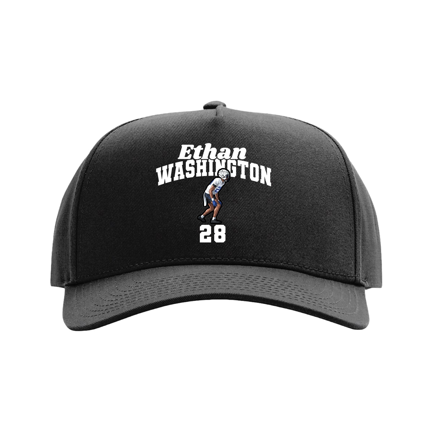 Full Fabric Five-Panel Champ Cap — Signature Arch in Black
