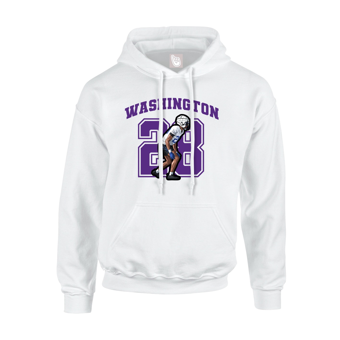 Youth Hoodie — Number in White