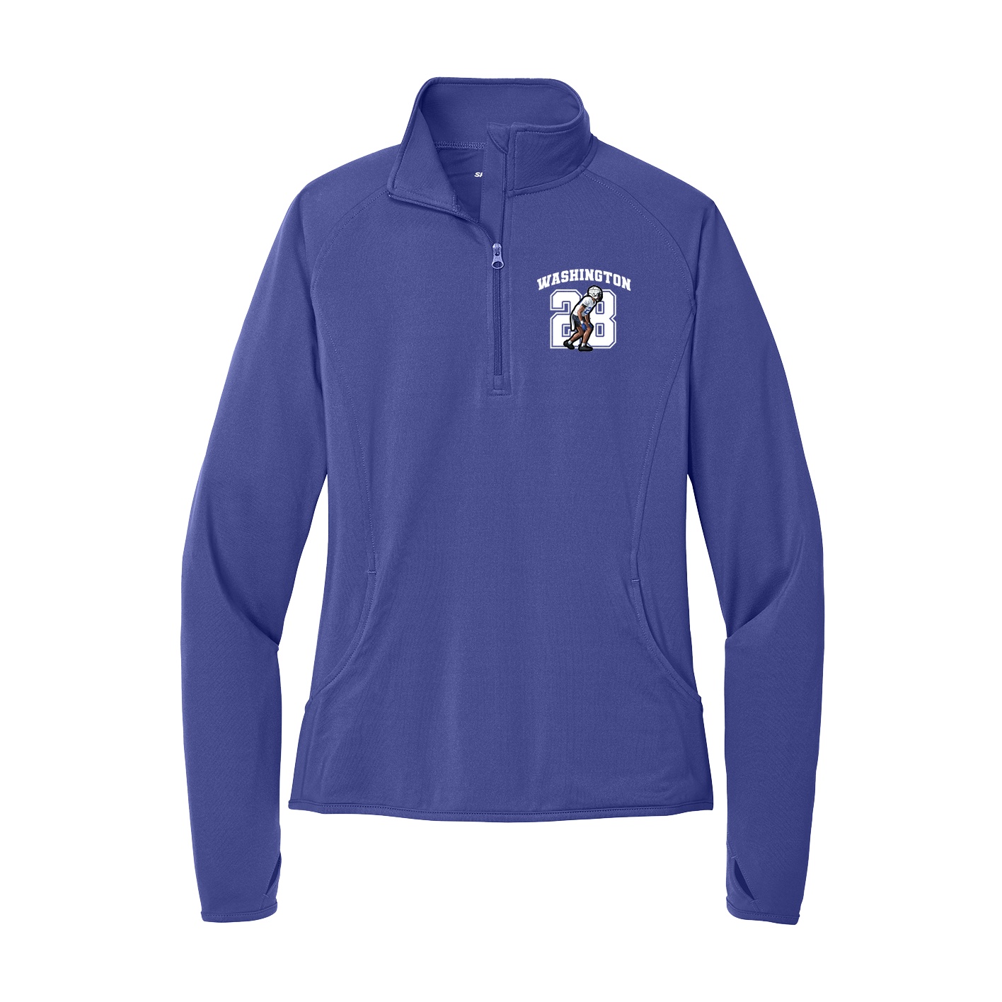 Women's Q-Zip Pullover — Number in Purple