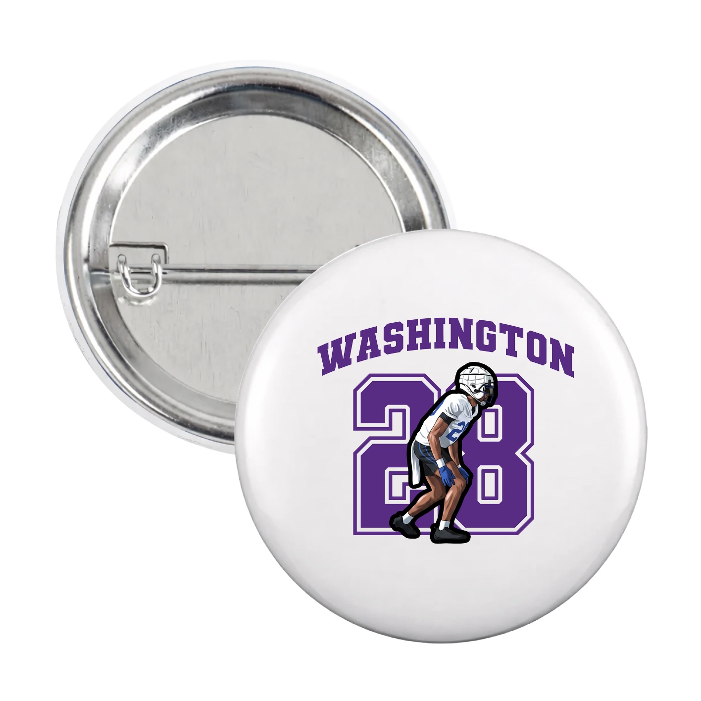 Game Day Button — Number in White