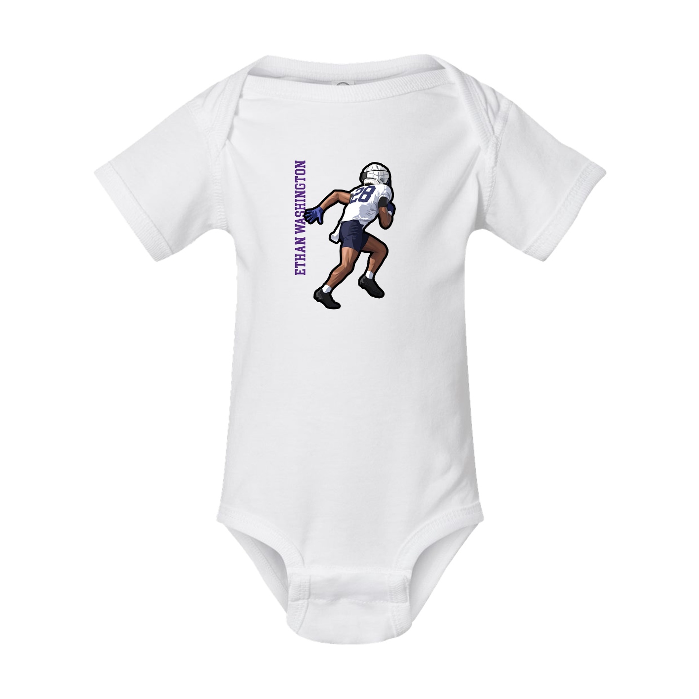 Baby Onesie — Name Vertical in White
