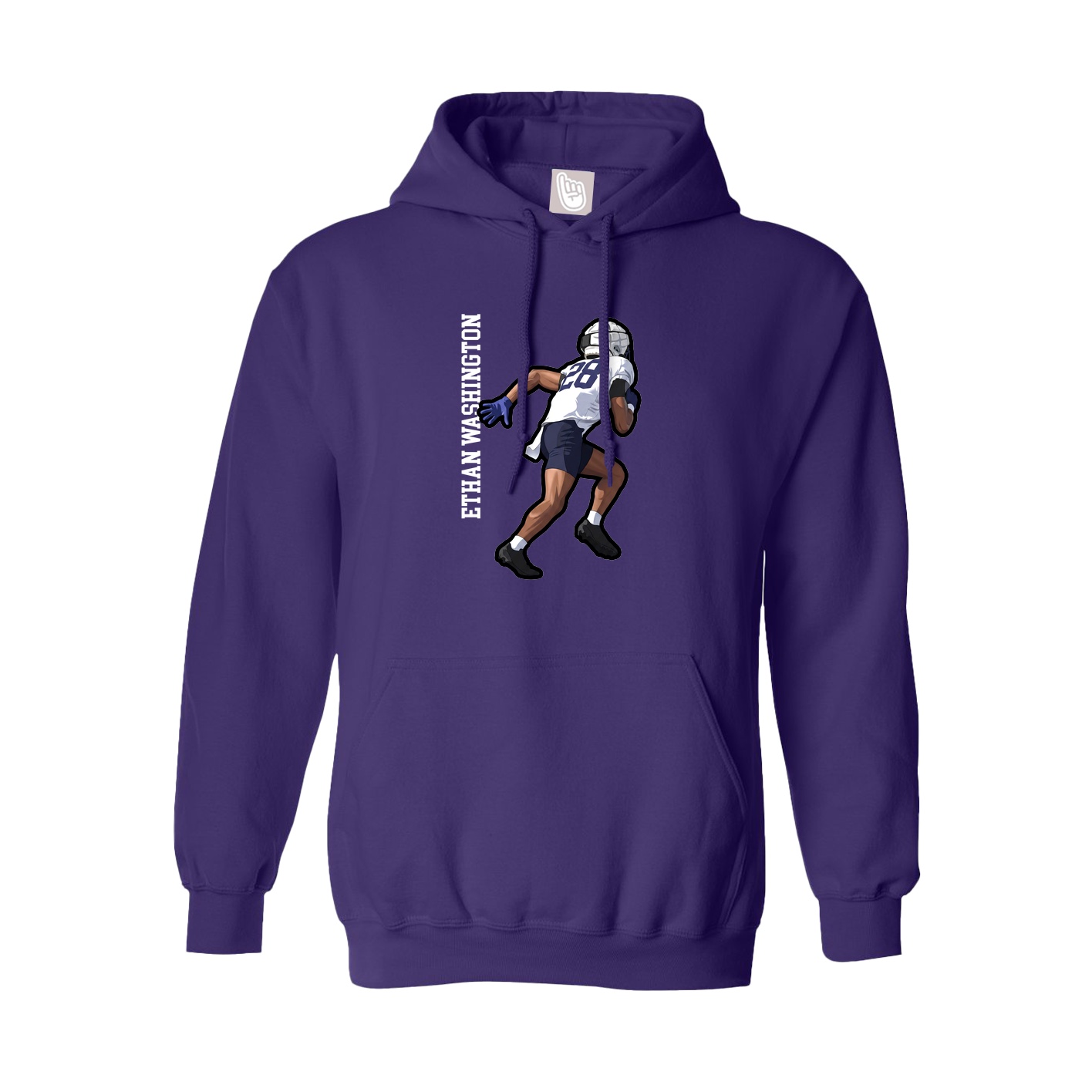 Hoodie — Name Vertical in Purple