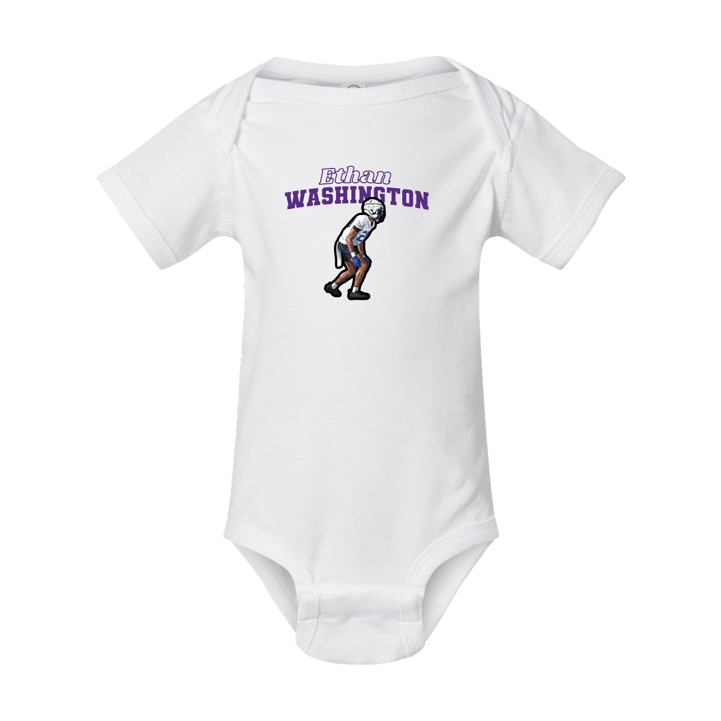 Baby Onesie — Name Arch in White