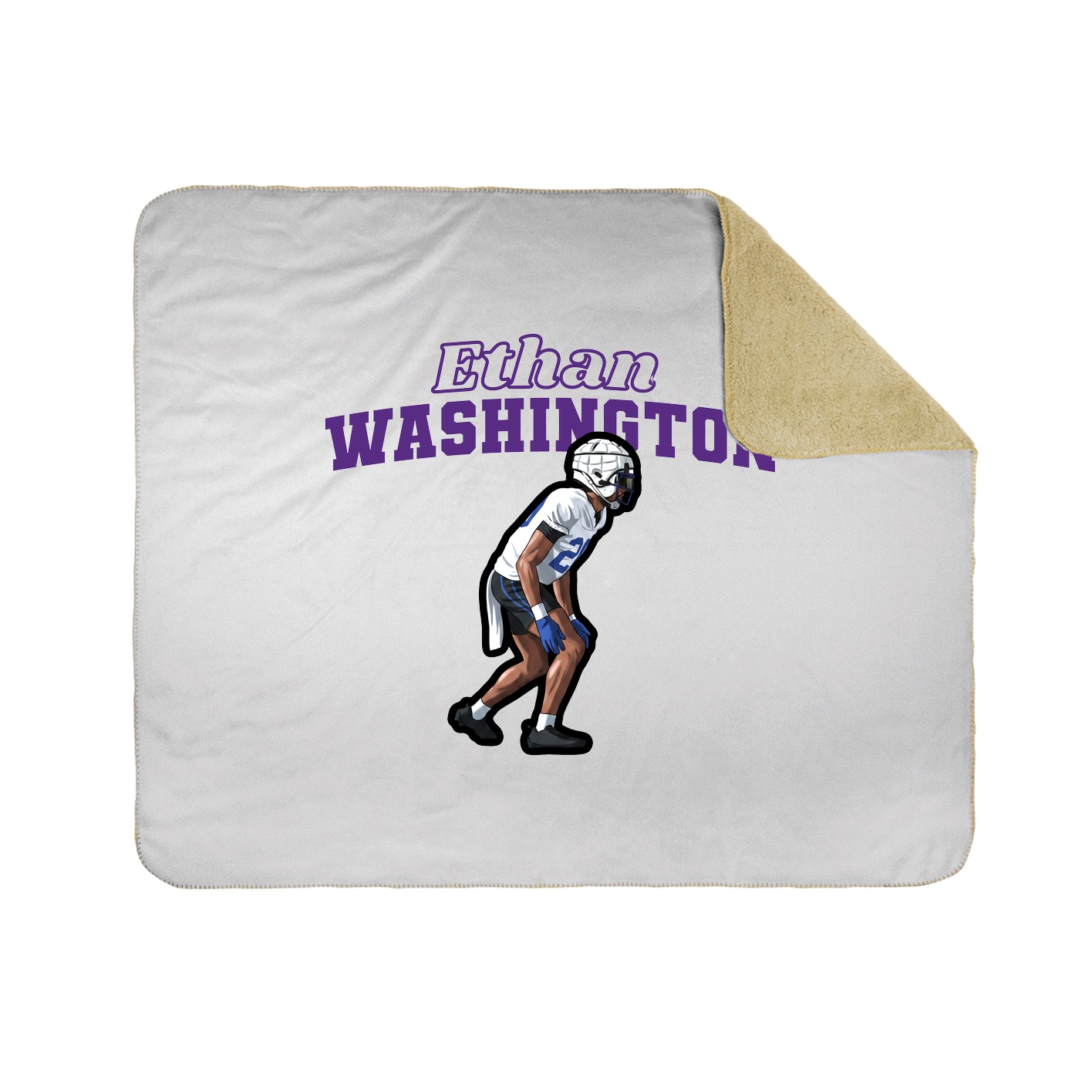 Throw Blanket — Name Arch in White