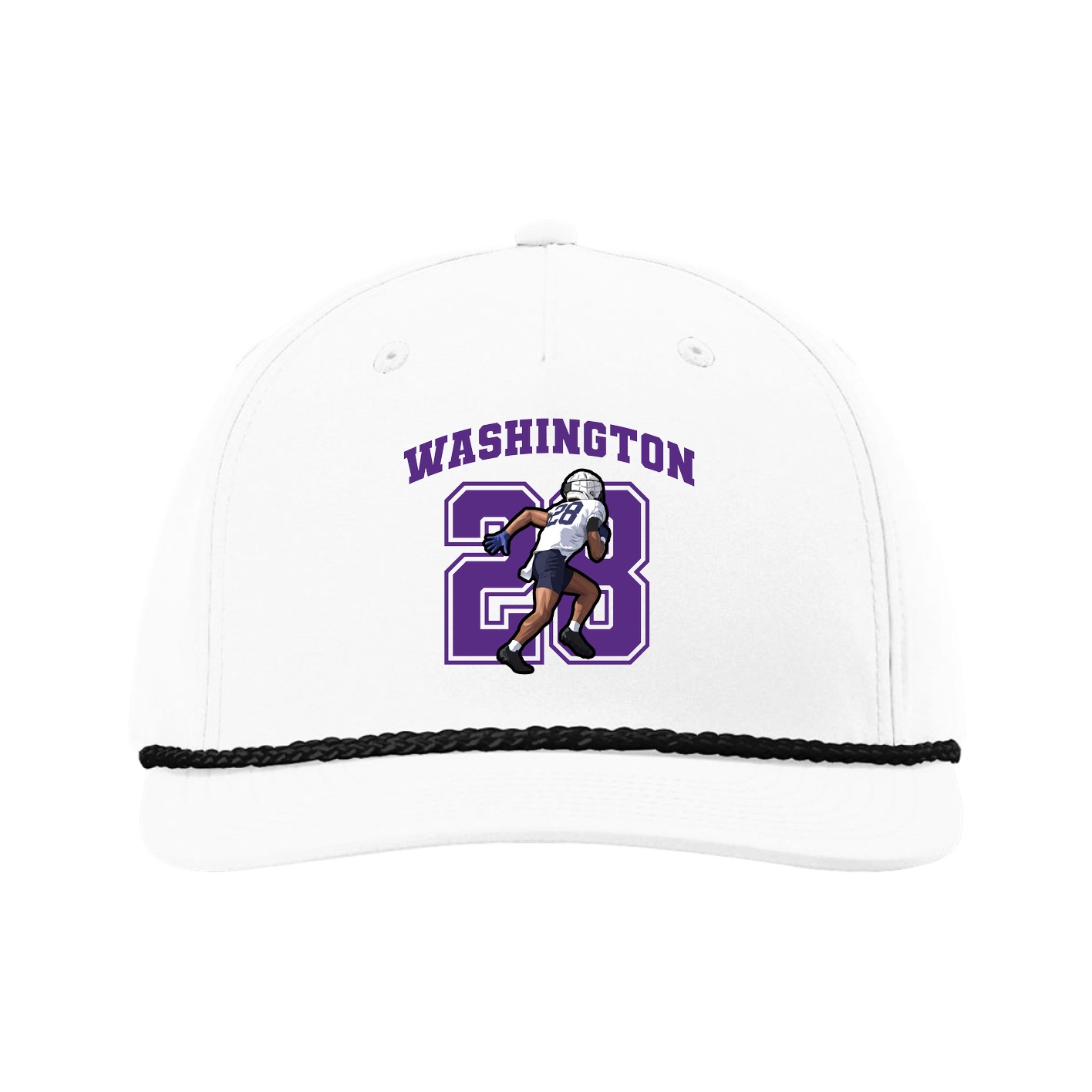 Five-Panel Classic Rope Cap — Number in White