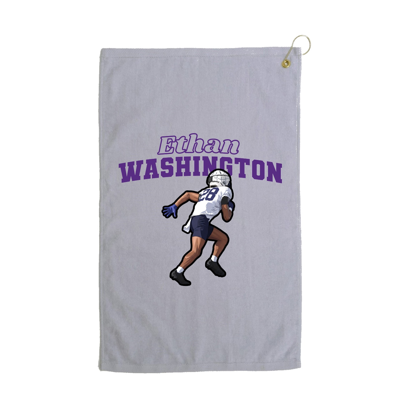 Golf Towel — Name Arch in Grey