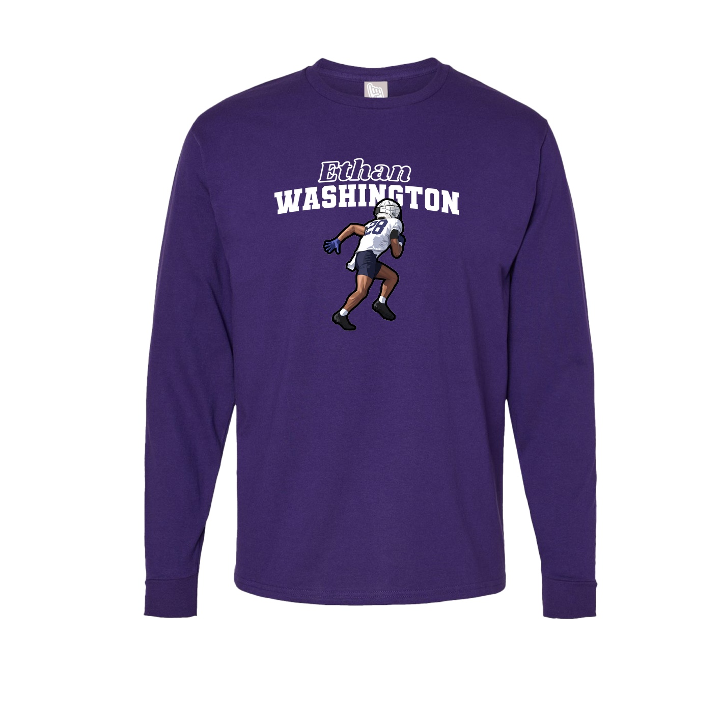 Long Sleeve Tee — Name Arch in Purple