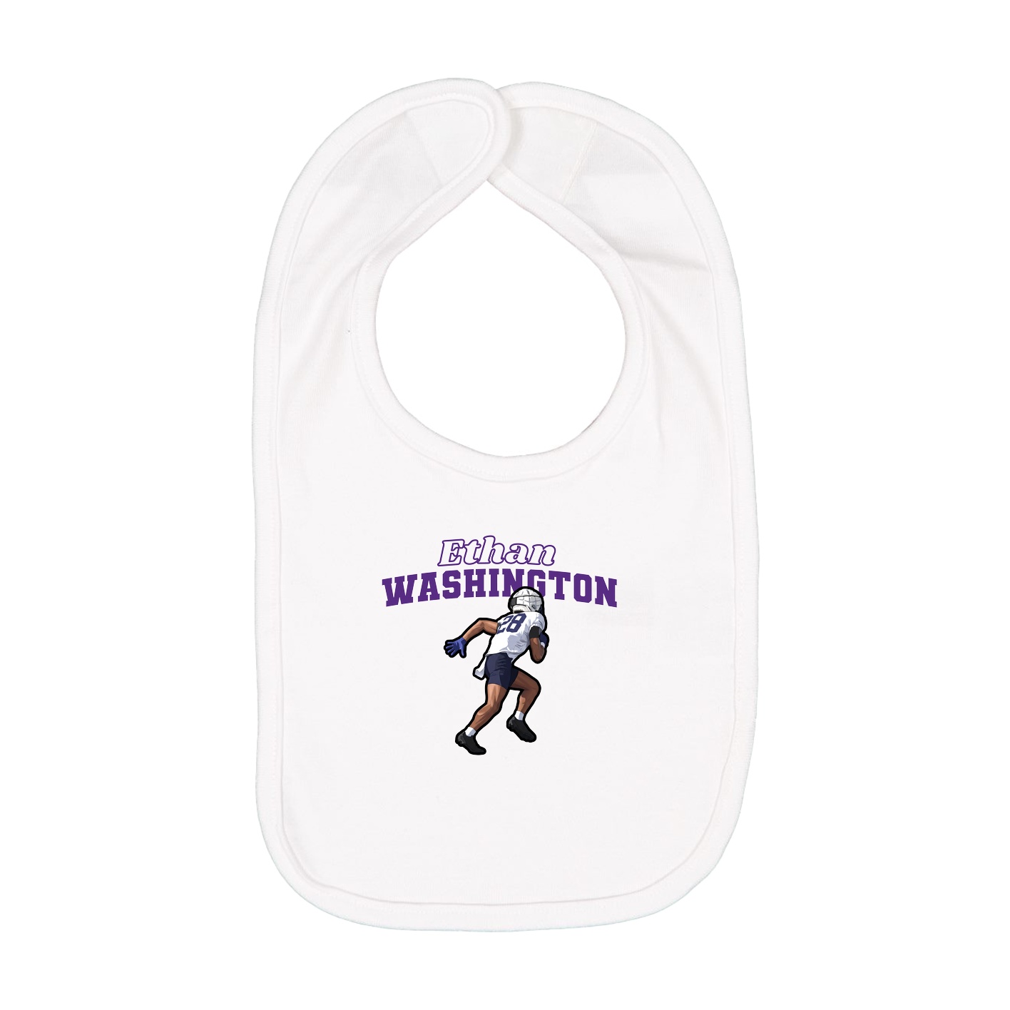 Infant Bib — Name Arch in White