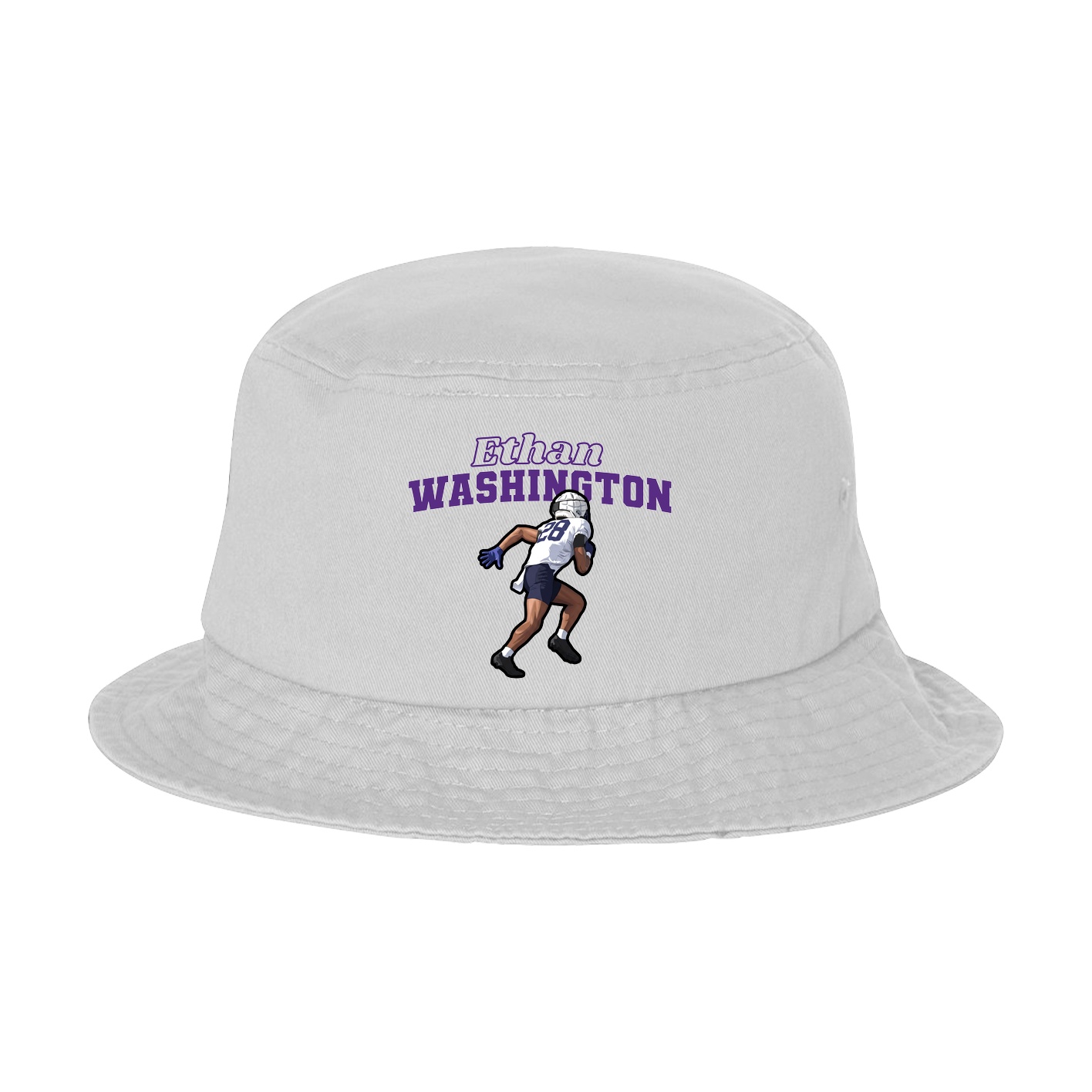 Bucket Cap — Name Arch in White