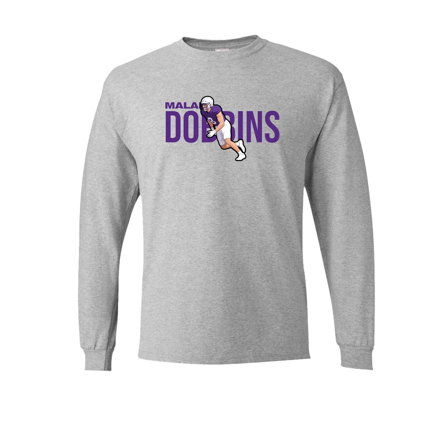Long Sleeve Tee — Player Name in Grey