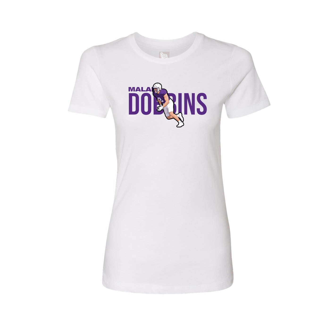 Fitted Women's Tee — Player Name in White