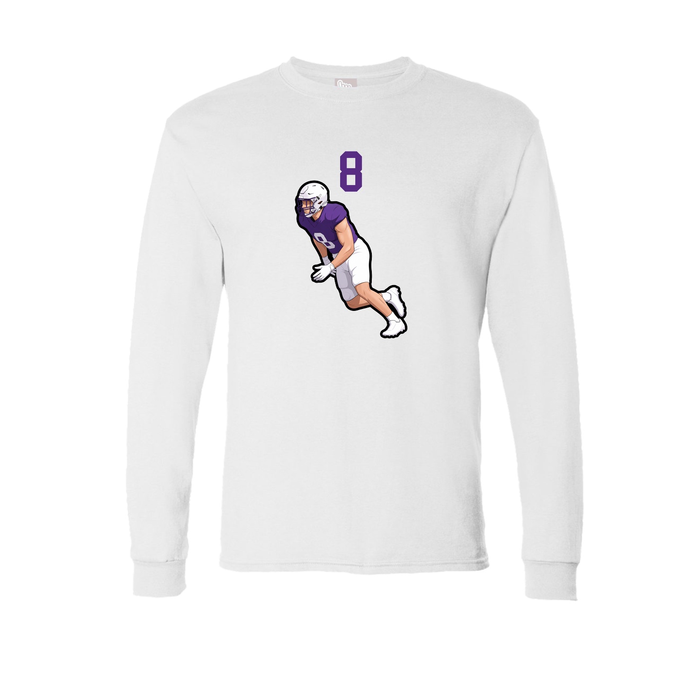 Long Sleeve Tee — Number Top in White