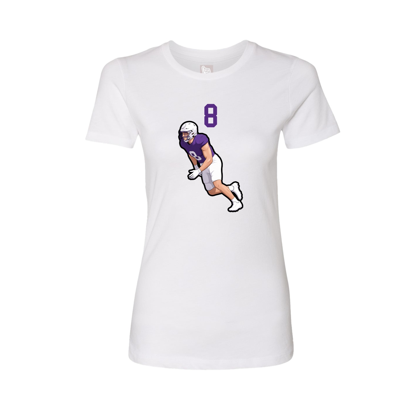 Fitted Women's Tee — Number Top in White
