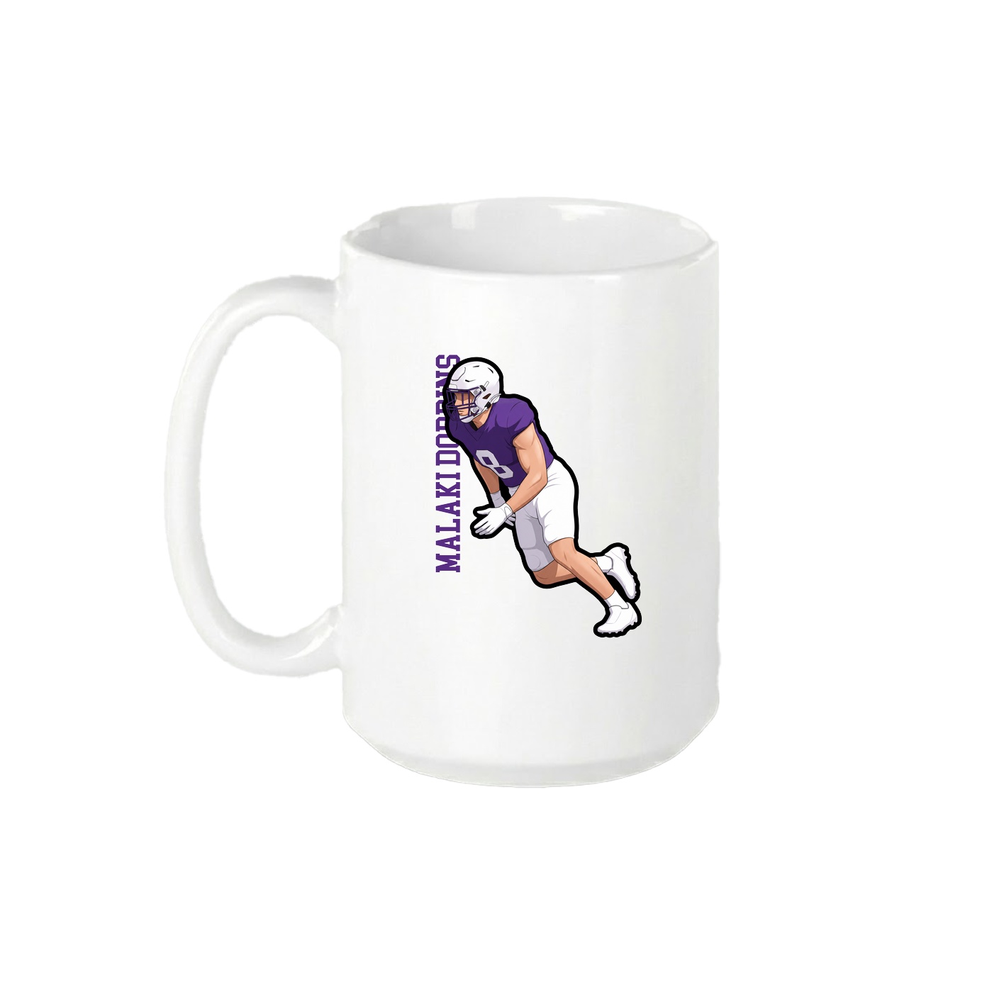 15oz Coffee Mug — Name Vertical in White