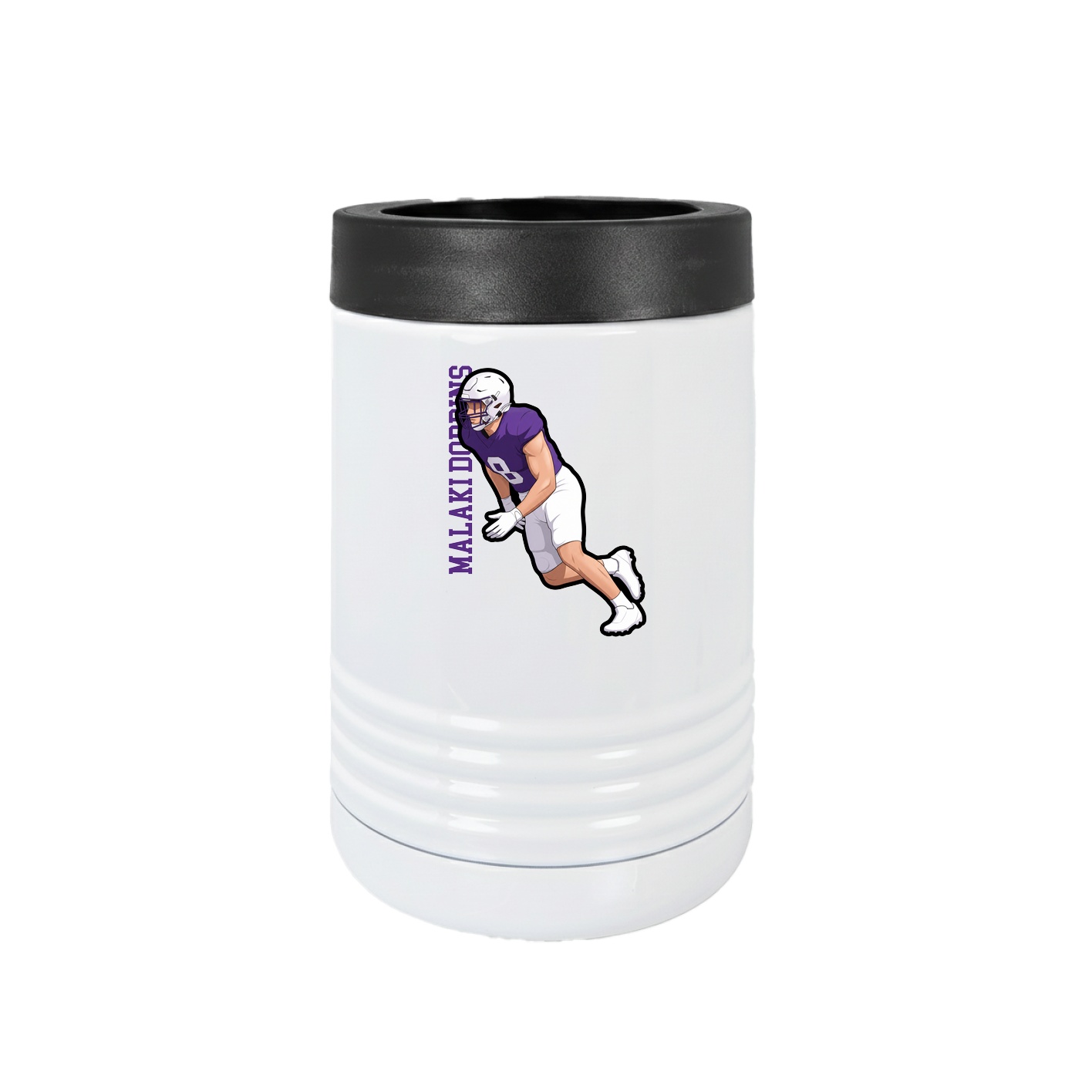 Beverage Holder — Name Vertical in White