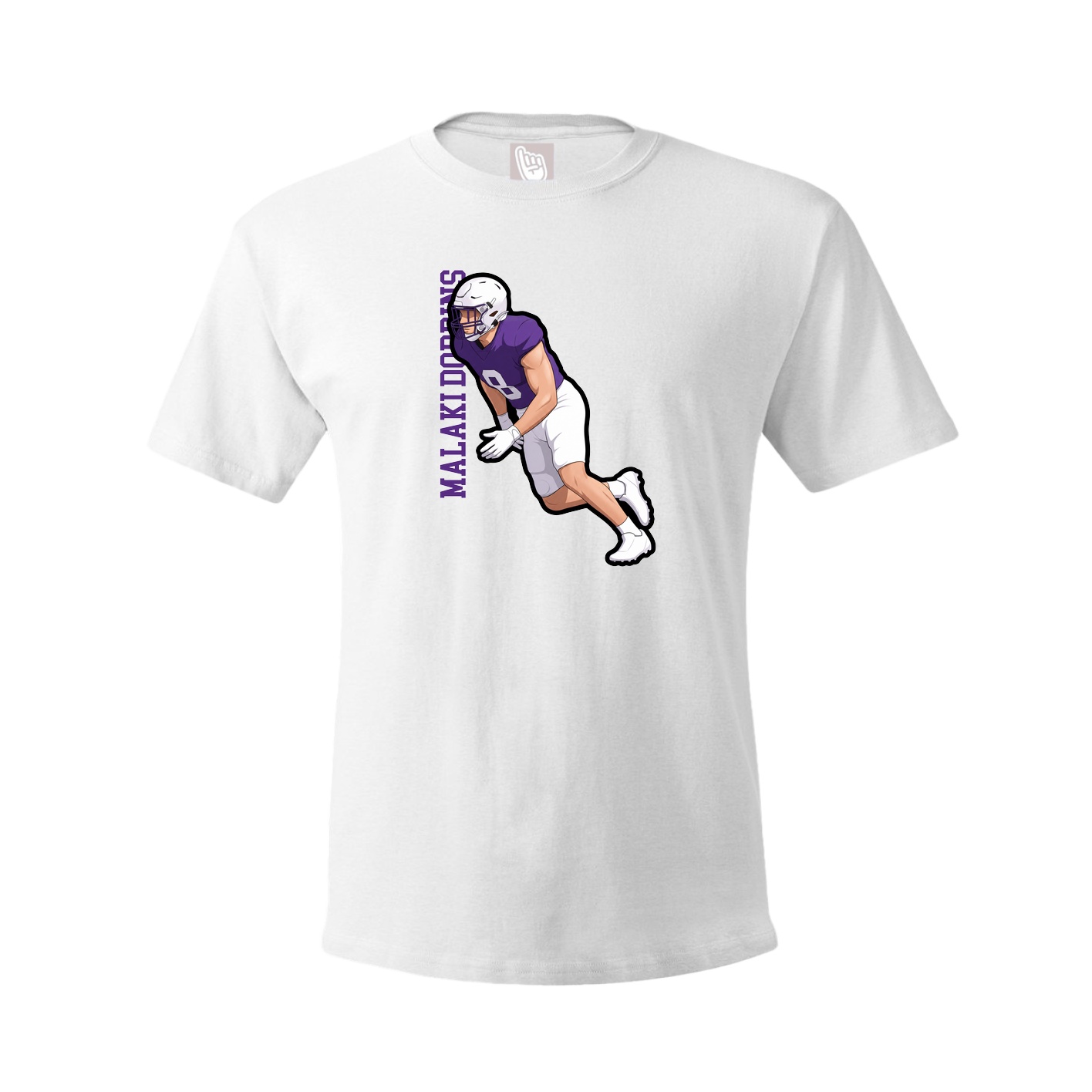 Youth Tee — Name Vertical in White