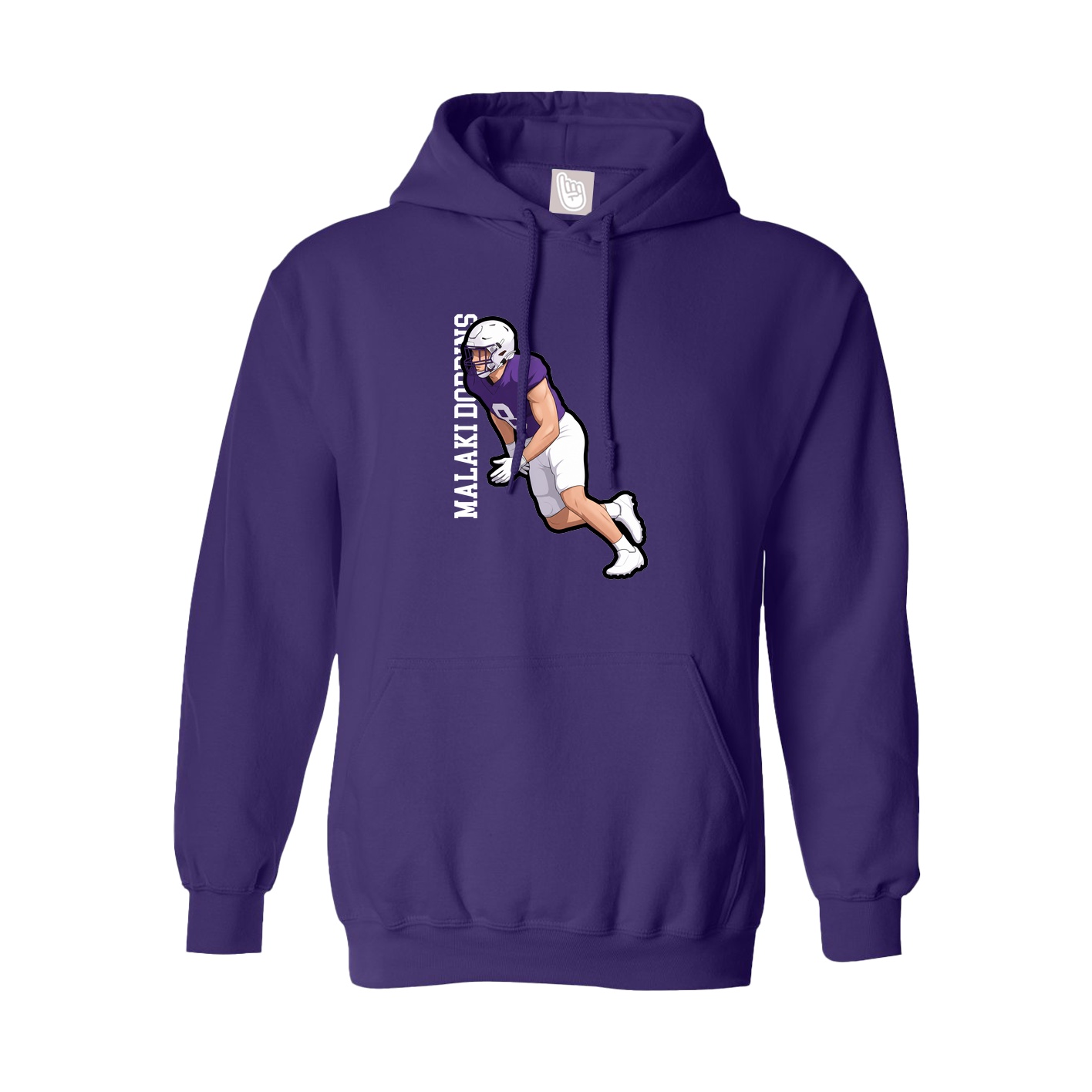 Youth Hoodie — Name Vertical in Purple