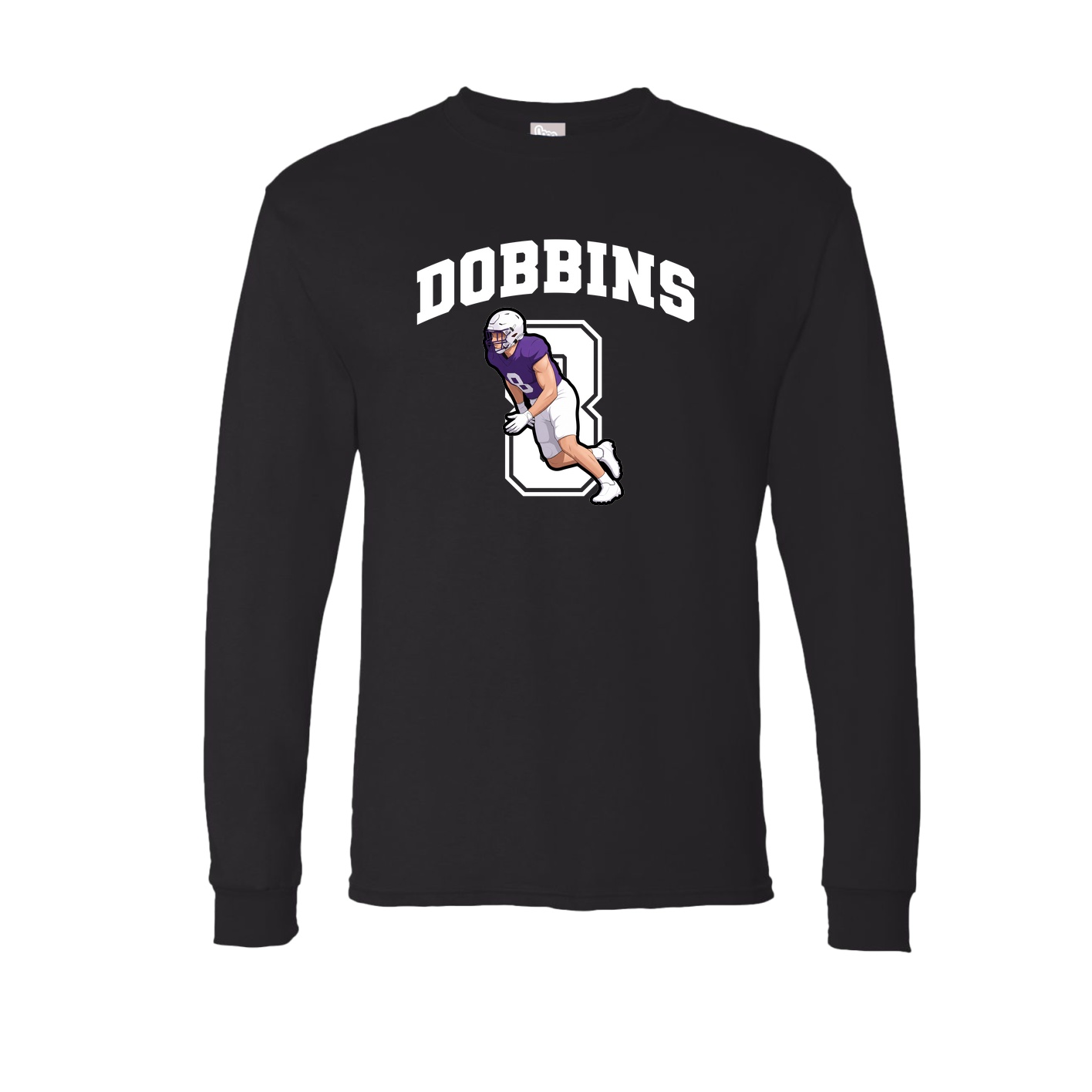 Long Sleeve Tee — Number in Black