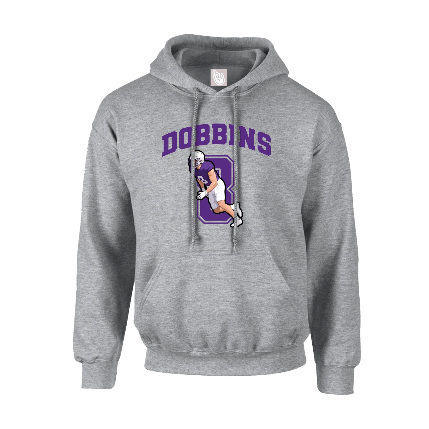 Youth Hoodie — Number in Grey