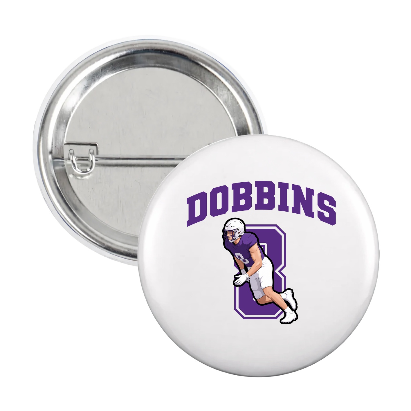 Game Day Button — Number in White