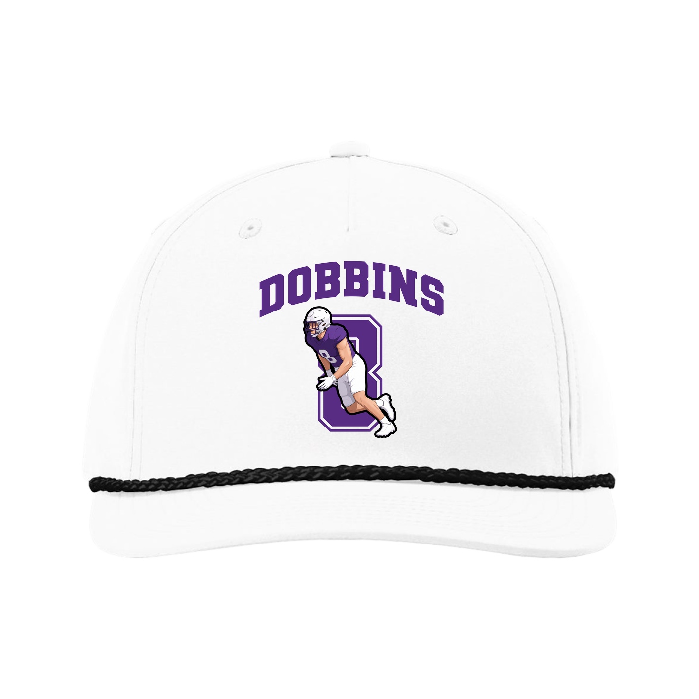 Five-Panel Classic Rope Cap — Number in White