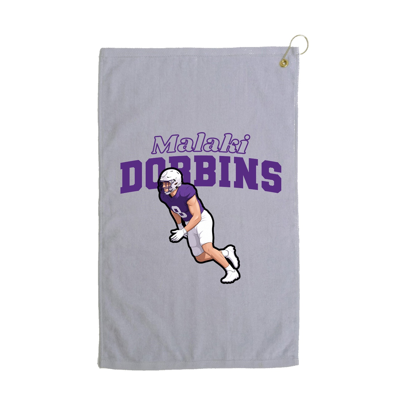 Golf Towel — Name Arch in Grey