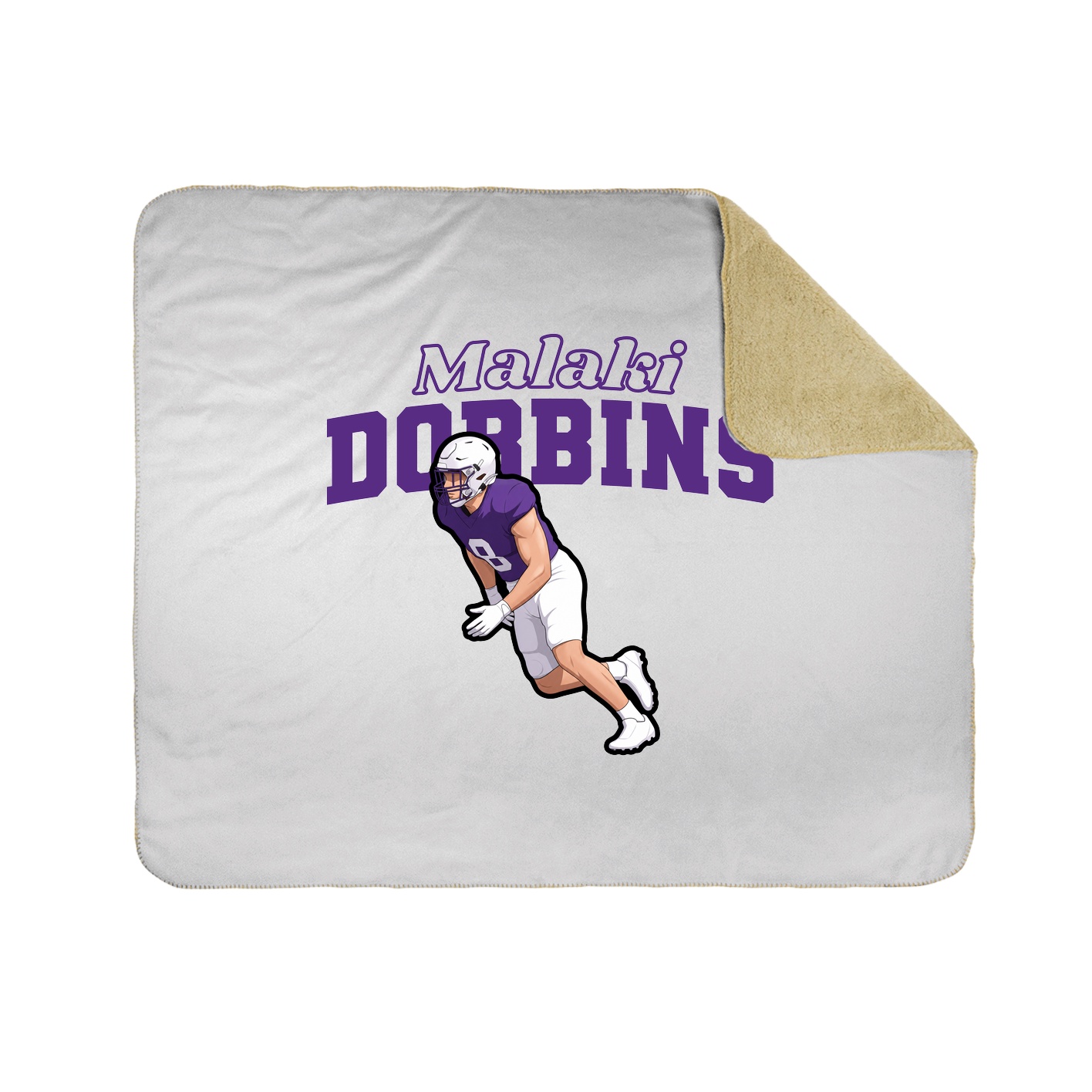 Throw Blanket — Name Arch in White