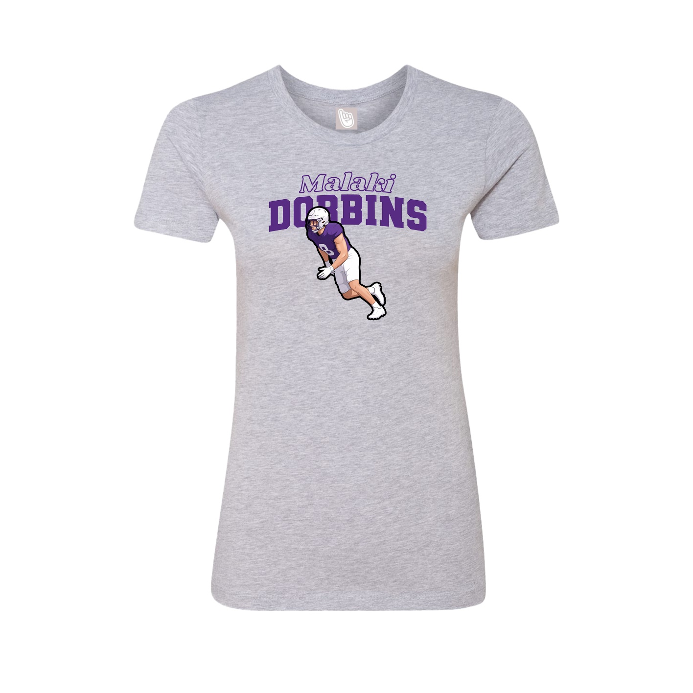 Fitted Women's Tee — Name Arch in Grey