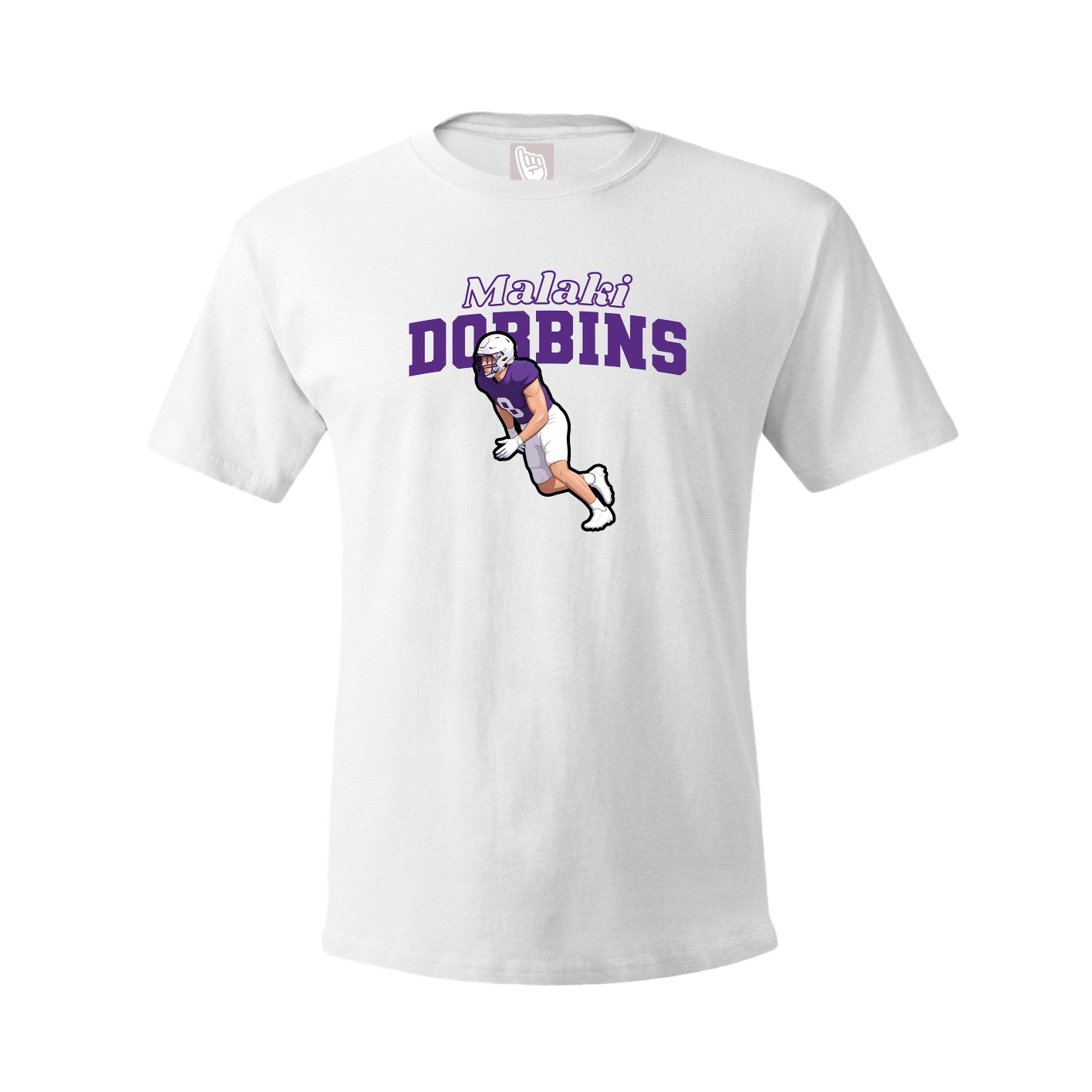 Youth Tee — Name Arch in White