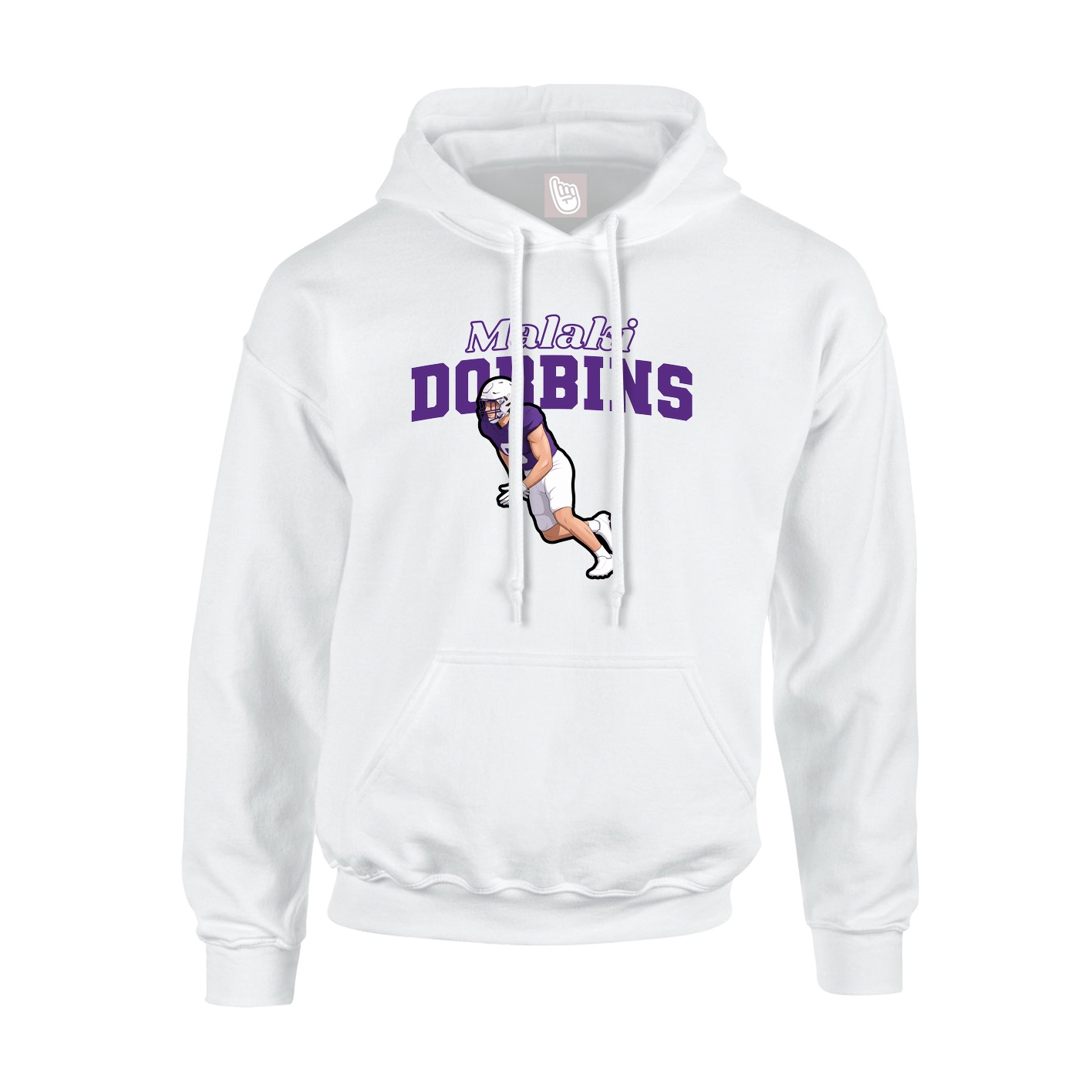 Hoodie — Name Arch in White