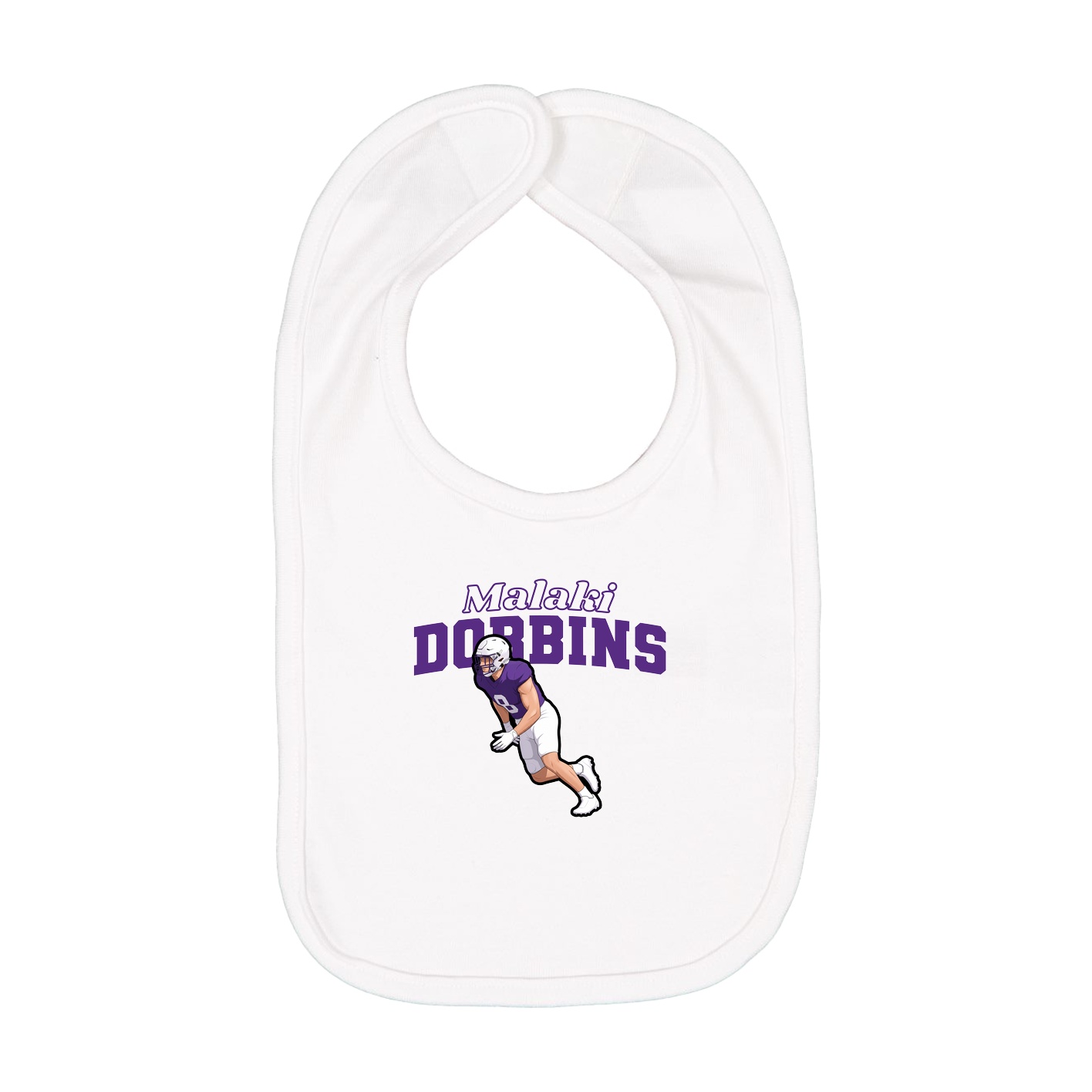 Infant Bib — Name Arch in White