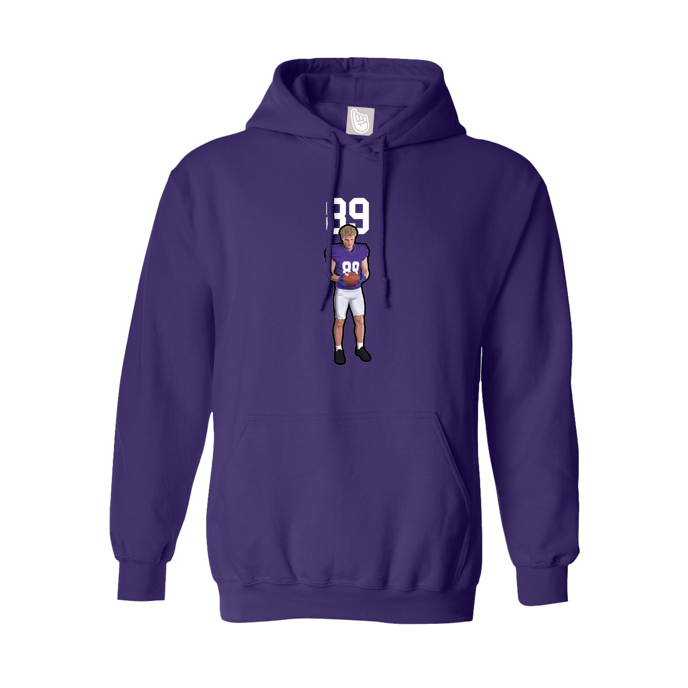 Youth Hoodie — Number Top in Purple
