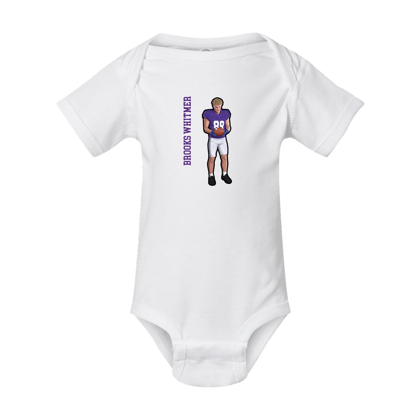 Baby Onesie — Name Vertical in White