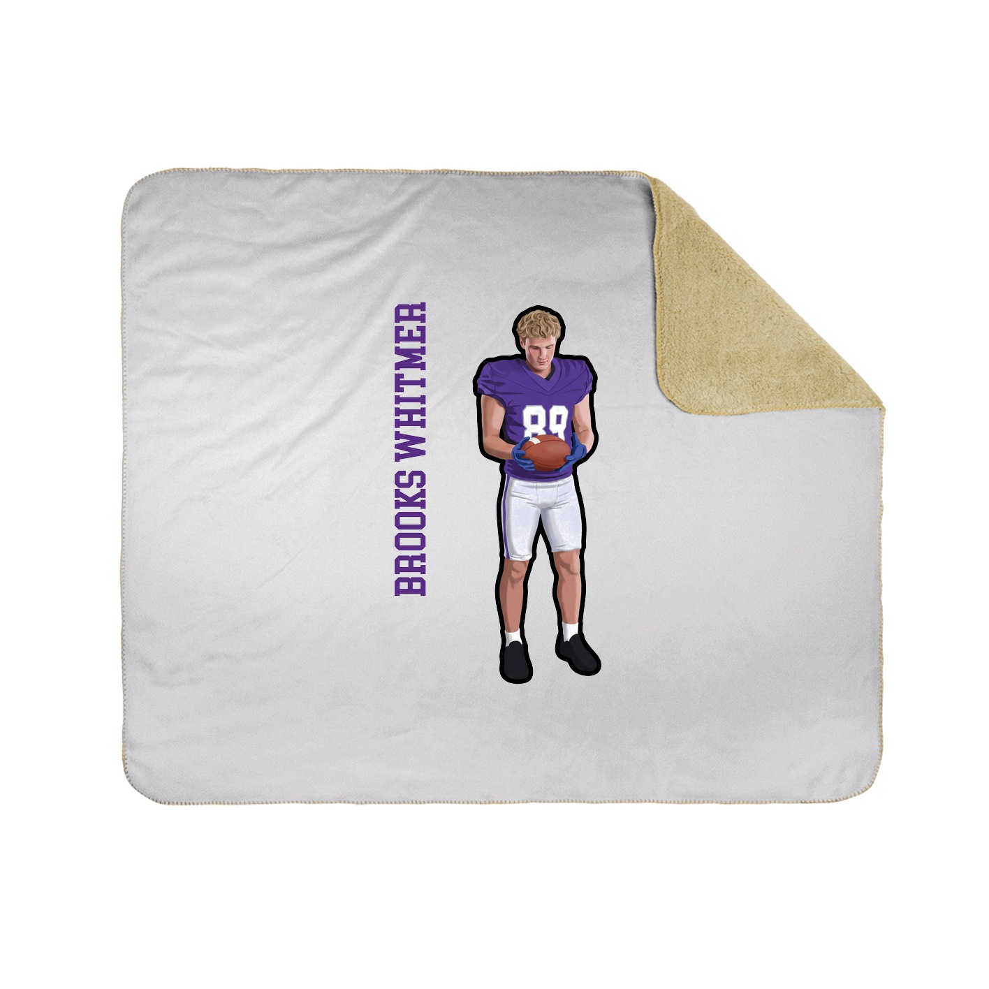 Throw Blanket — Name Vertical in White