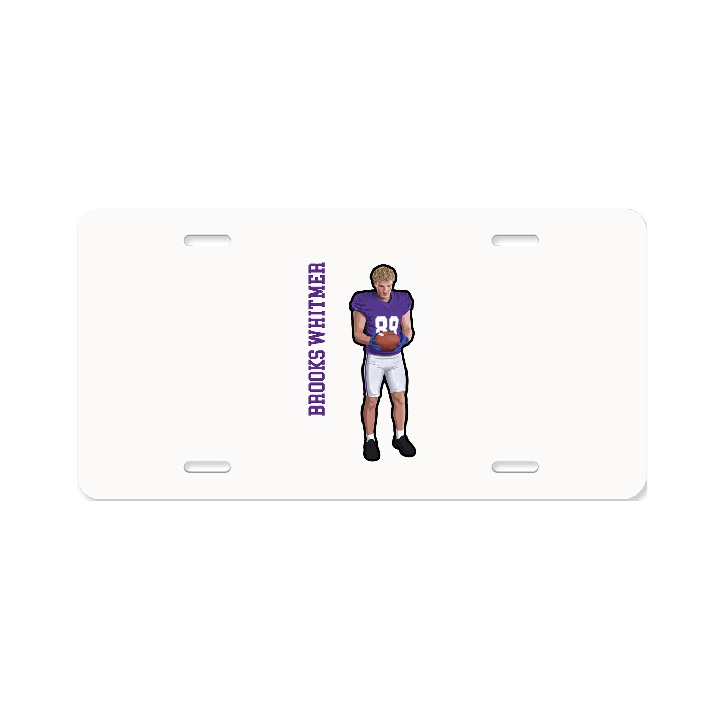 License Plate — Name Vertical in Classic