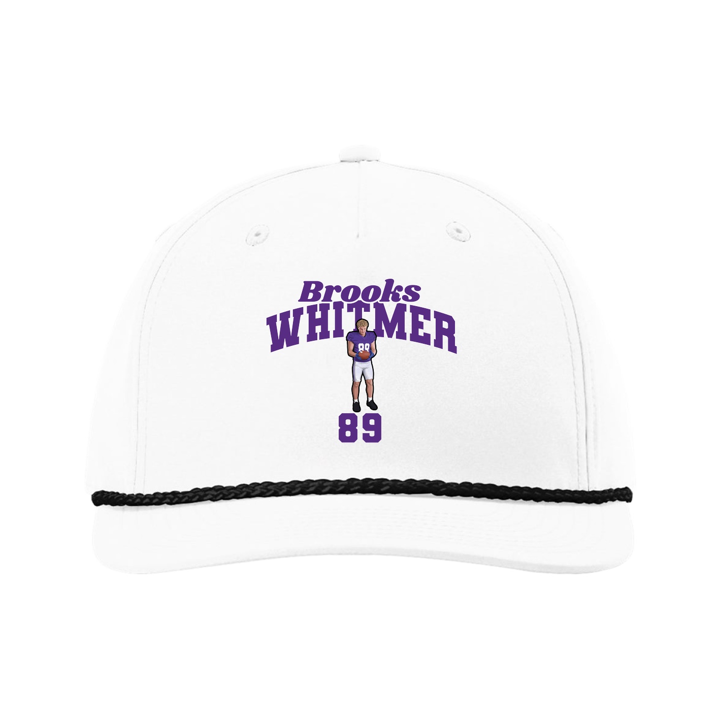 Five-Panel Classic Rope Cap — Signature Arch in White