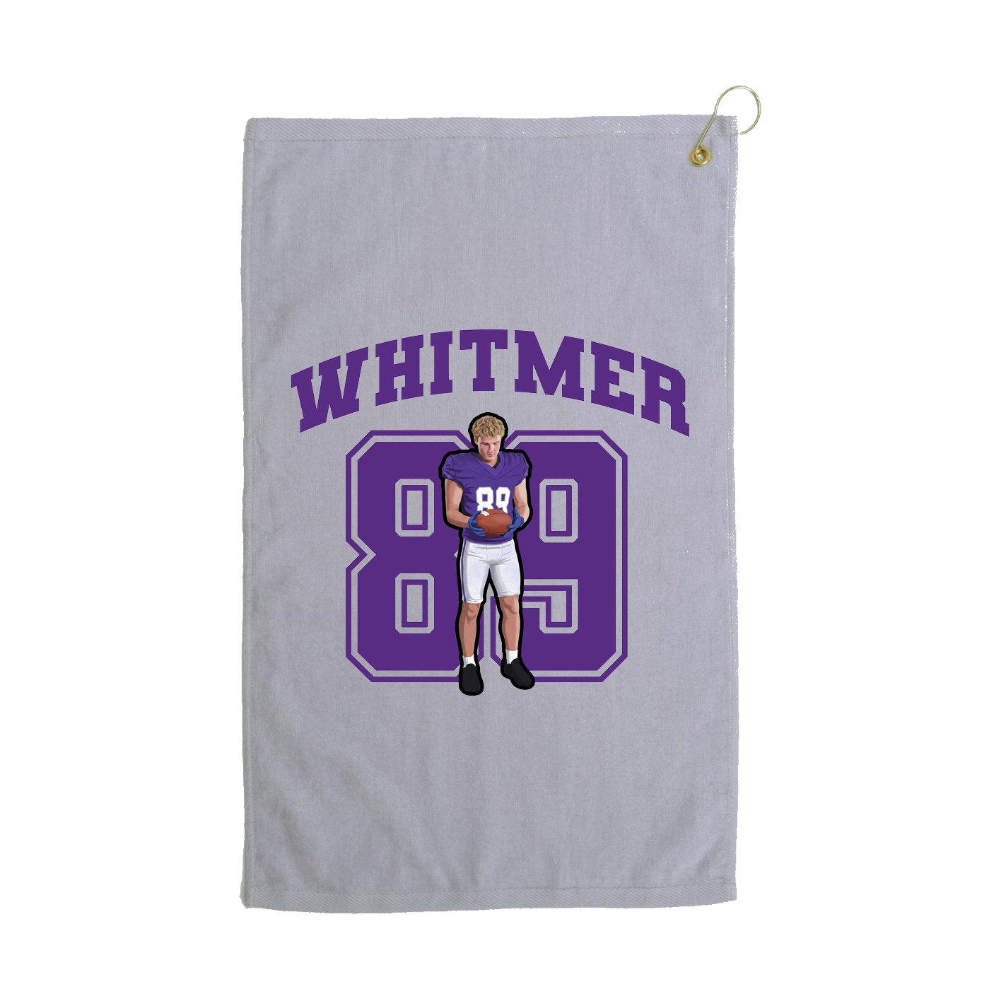 Golf Towel — Number in Grey