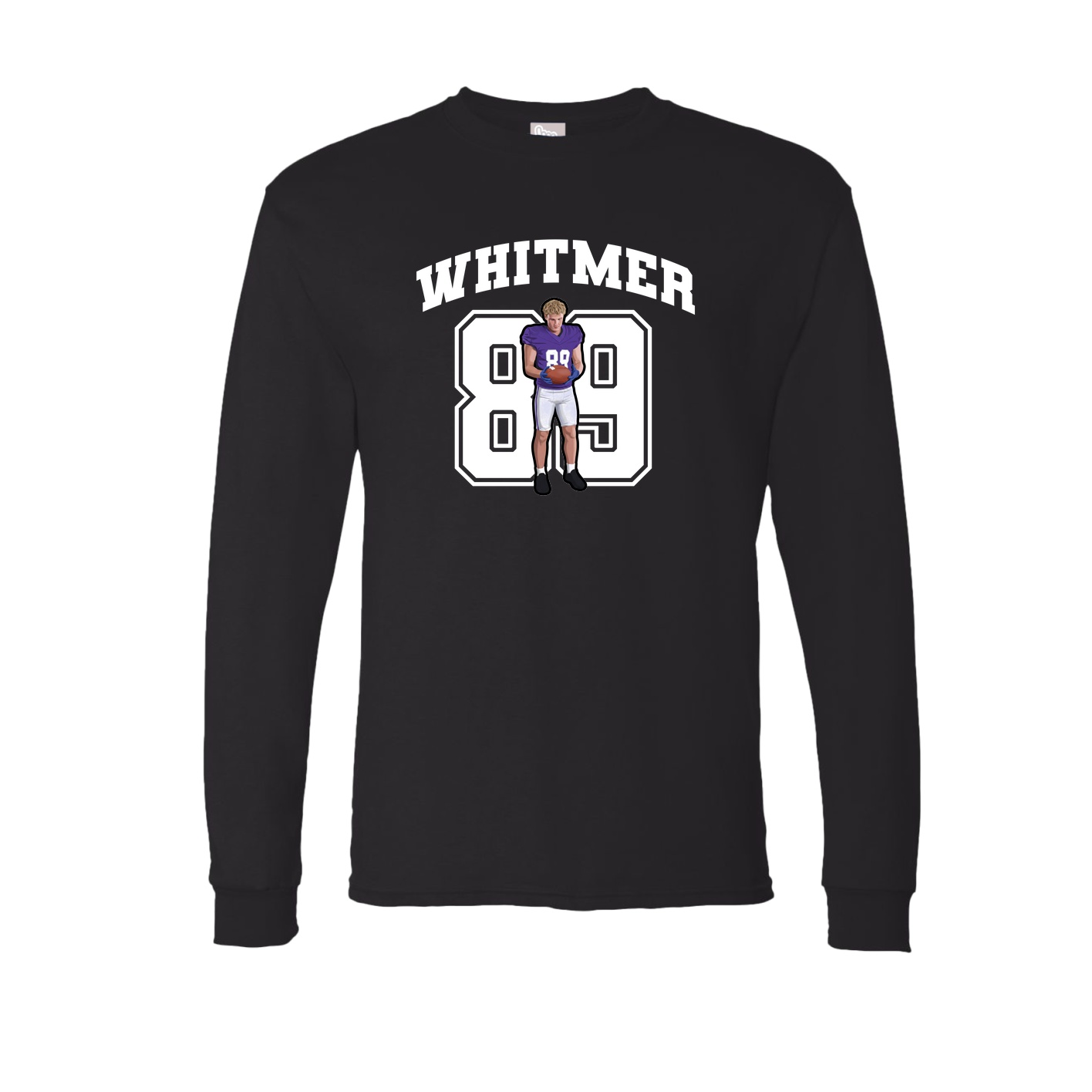 Long Sleeve Tee — Number in Black