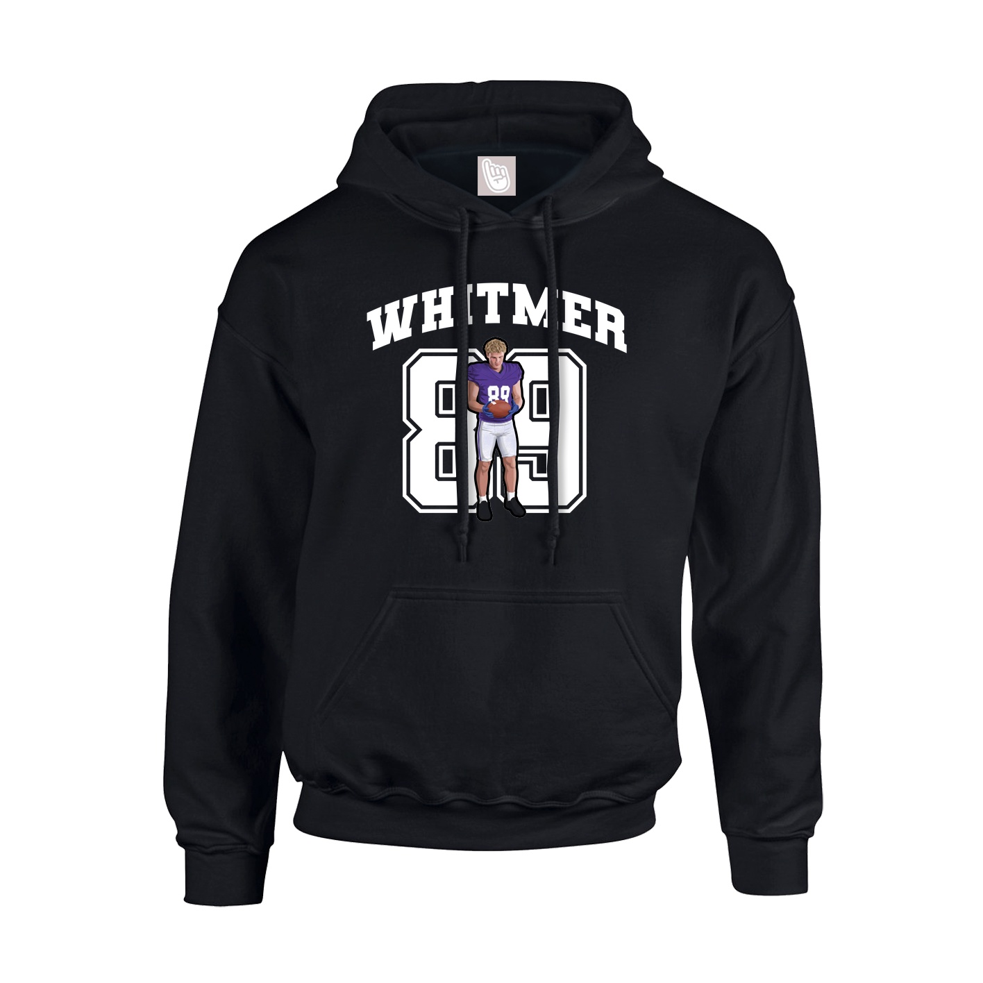 Youth Hoodie — Number in Black
