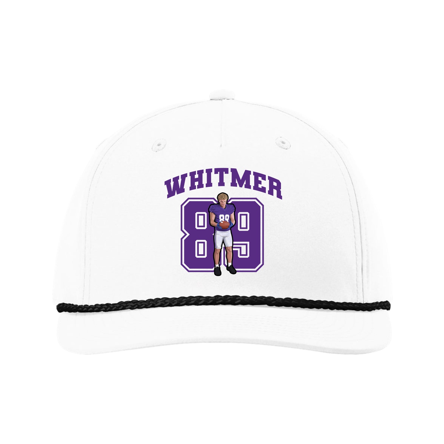 Five-Panel Classic Rope Cap — Number in White