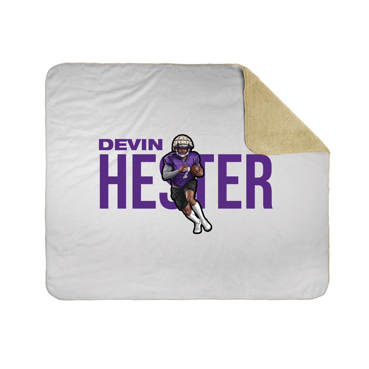 Throw Blanket — Player Name in White