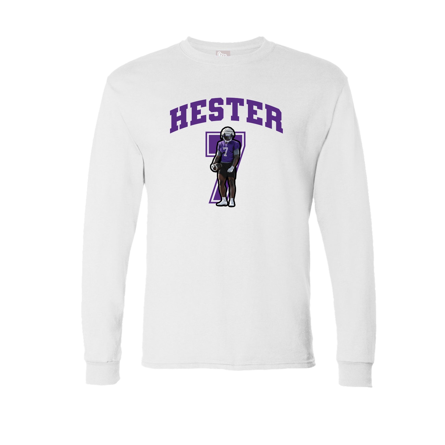 Long Sleeve Tee — Number in White