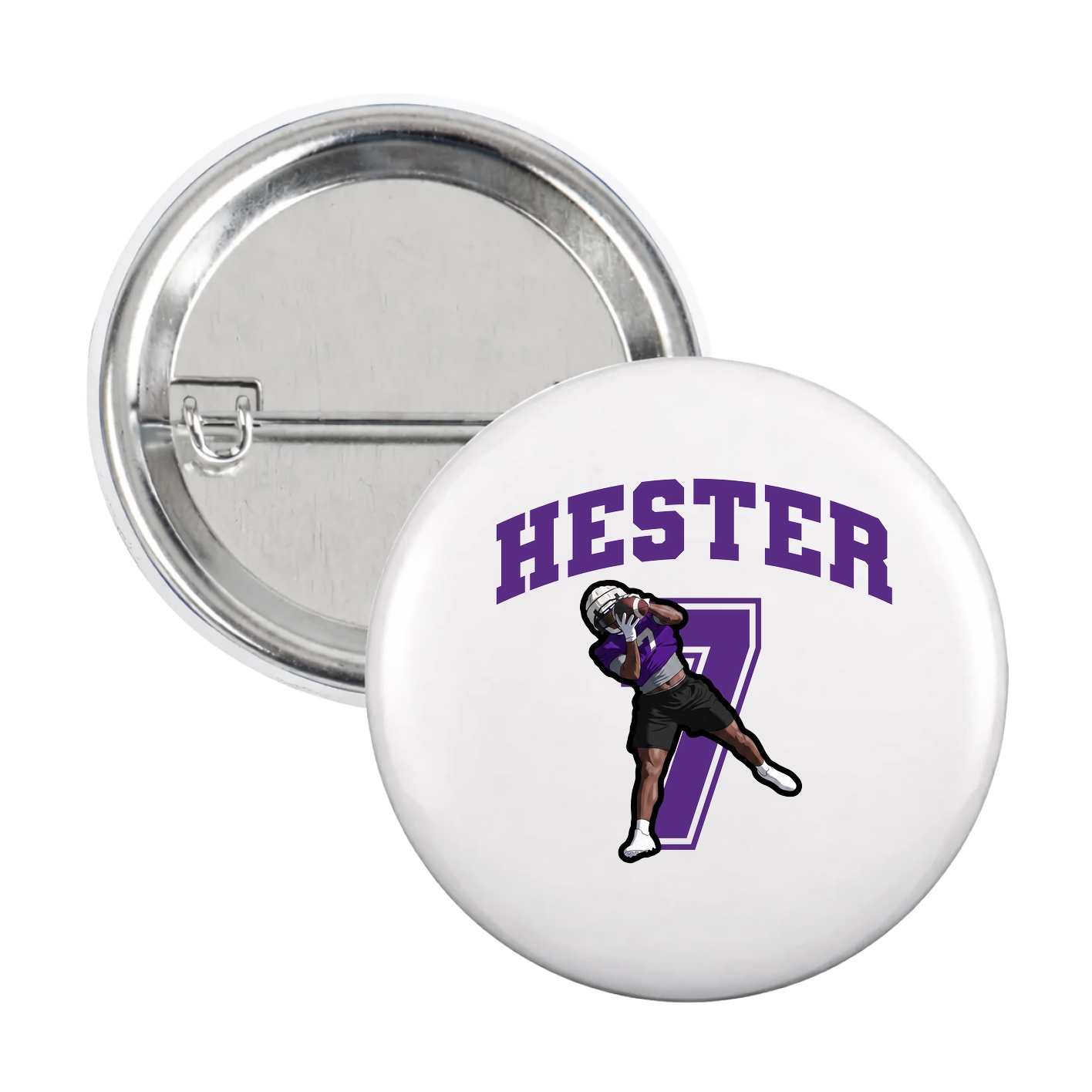 Game Day Button — Number in White