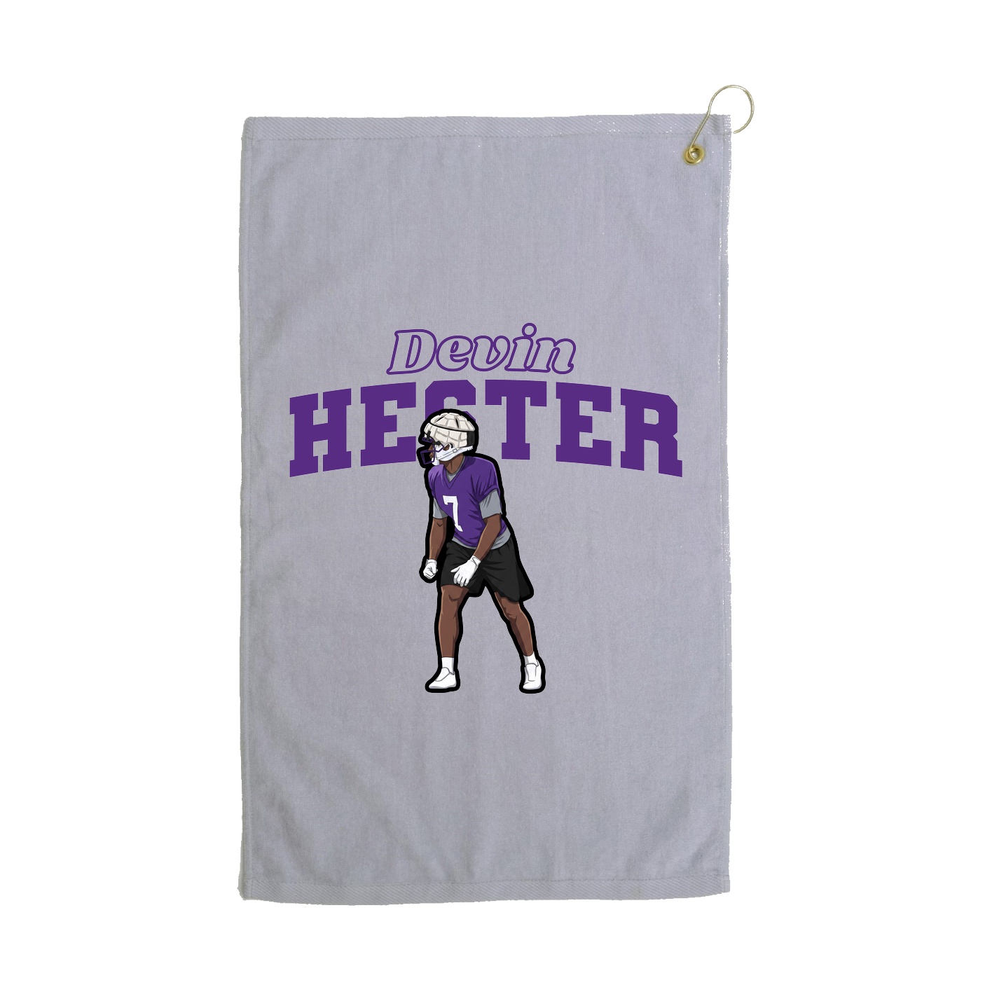 Golf Towel — Name Arch in Grey
