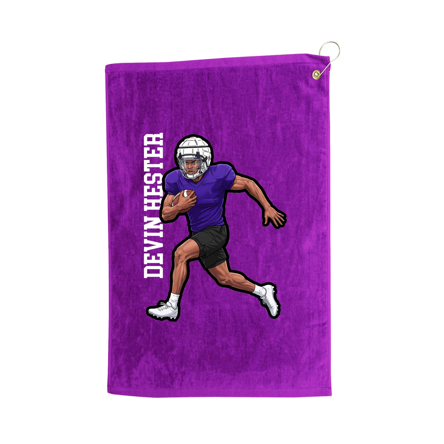 Golf Towel — Name Vertical in Purple